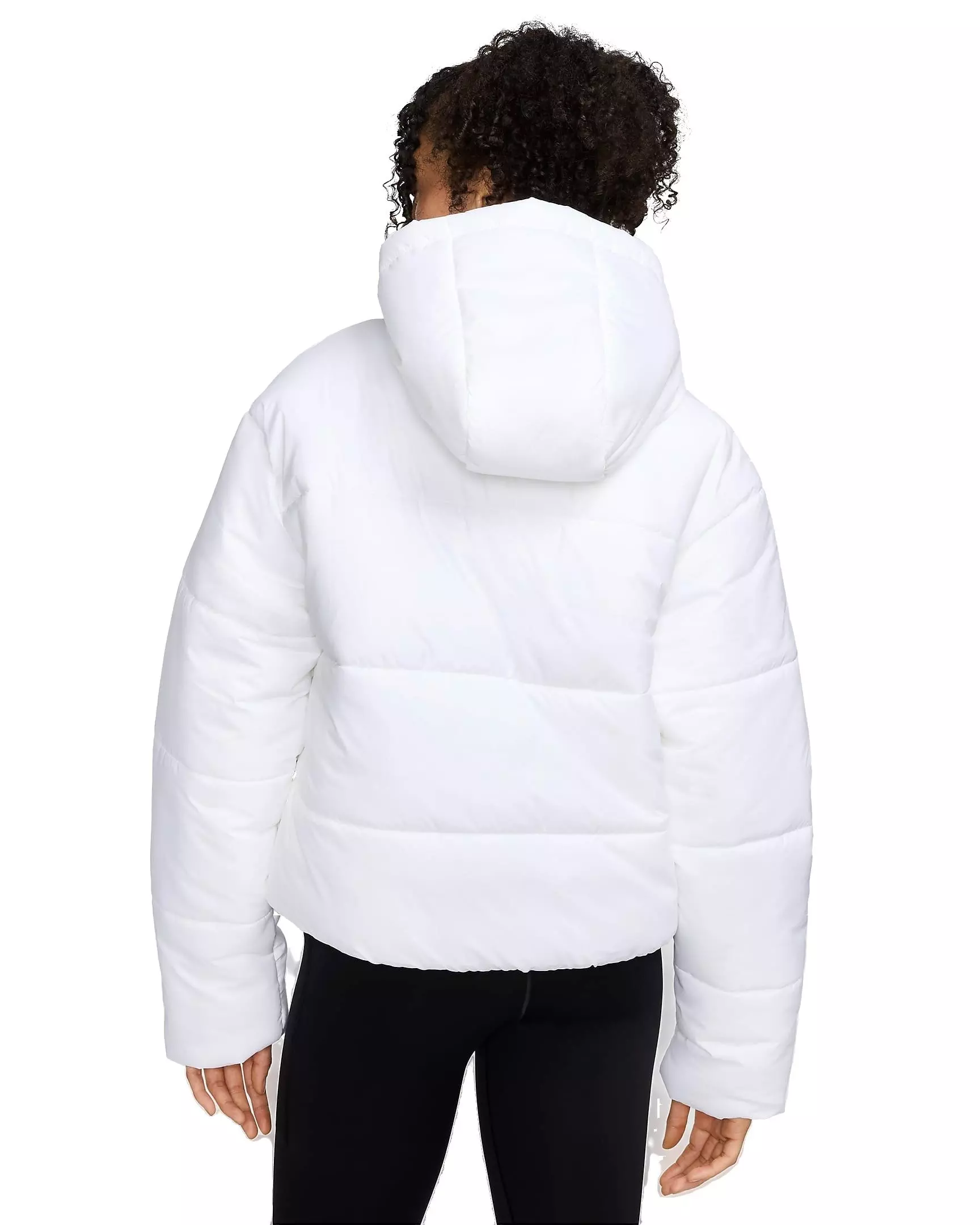 Nike Women's Sportswear Classic Puffer Therma-FIT Loose Hooded Jacket - WHITE