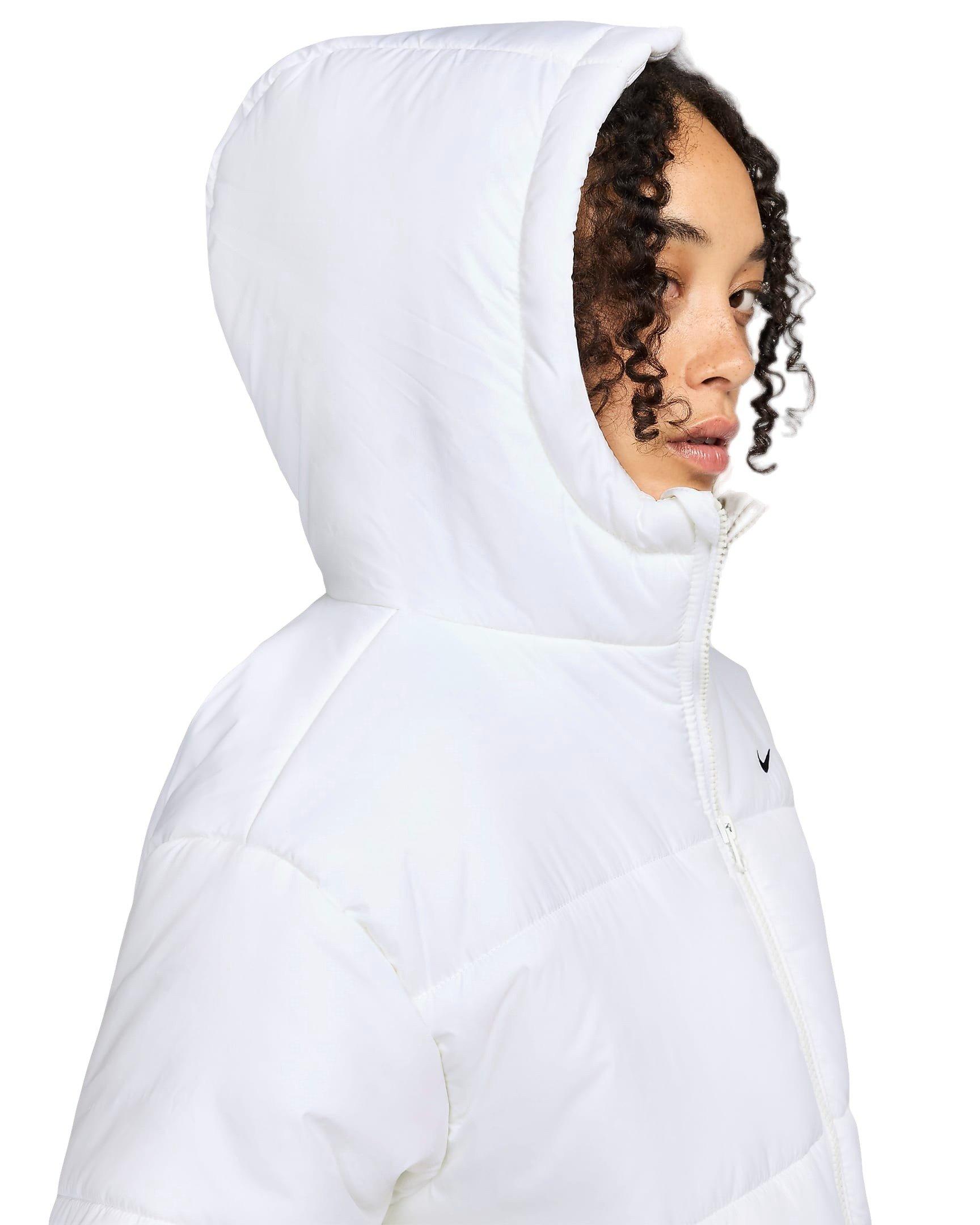 Nike Women's Sportswear Classic Puffer Therma-FIT Loose Hooded Jacket - WHITE Thumbnail View 8