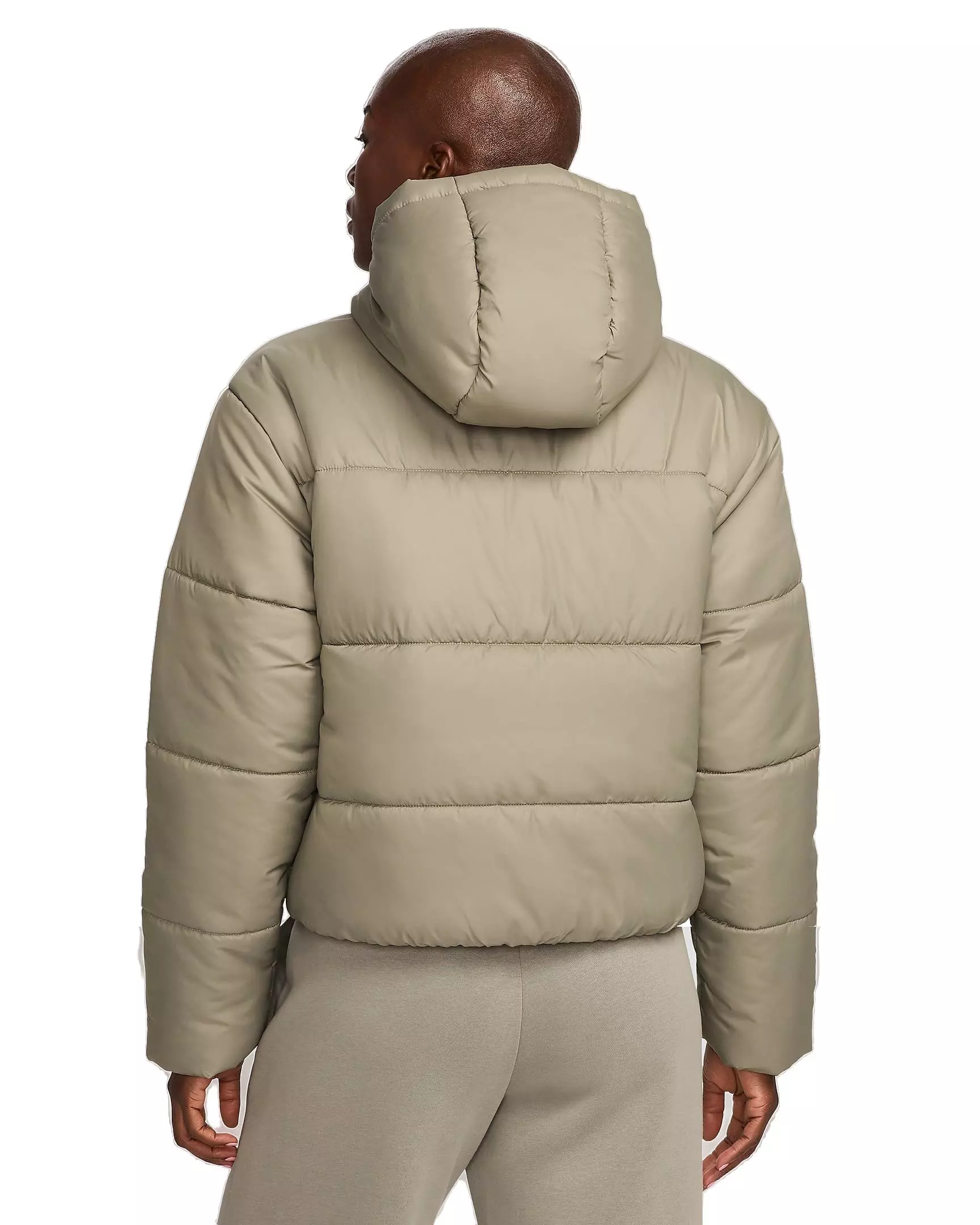 Nike Women's Sportswear Classic Puffer Therma-FIT Loose Hooded Jacket - LT ARMY GREEN