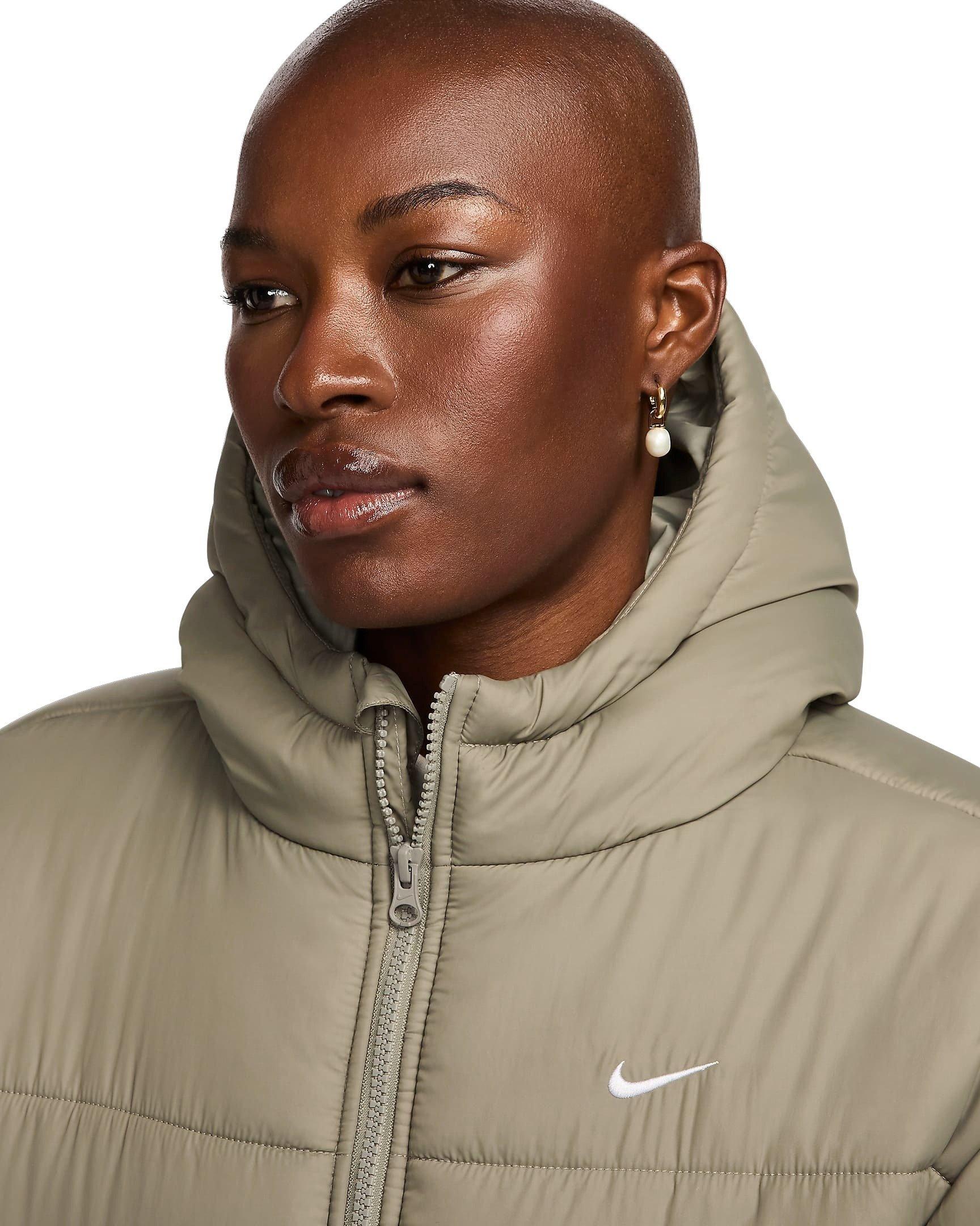 Nike Women's Sportswear Classic Puffer Therma-FIT Loose Hooded Jacket - LT ARMY GREEN Thumbnail View 3