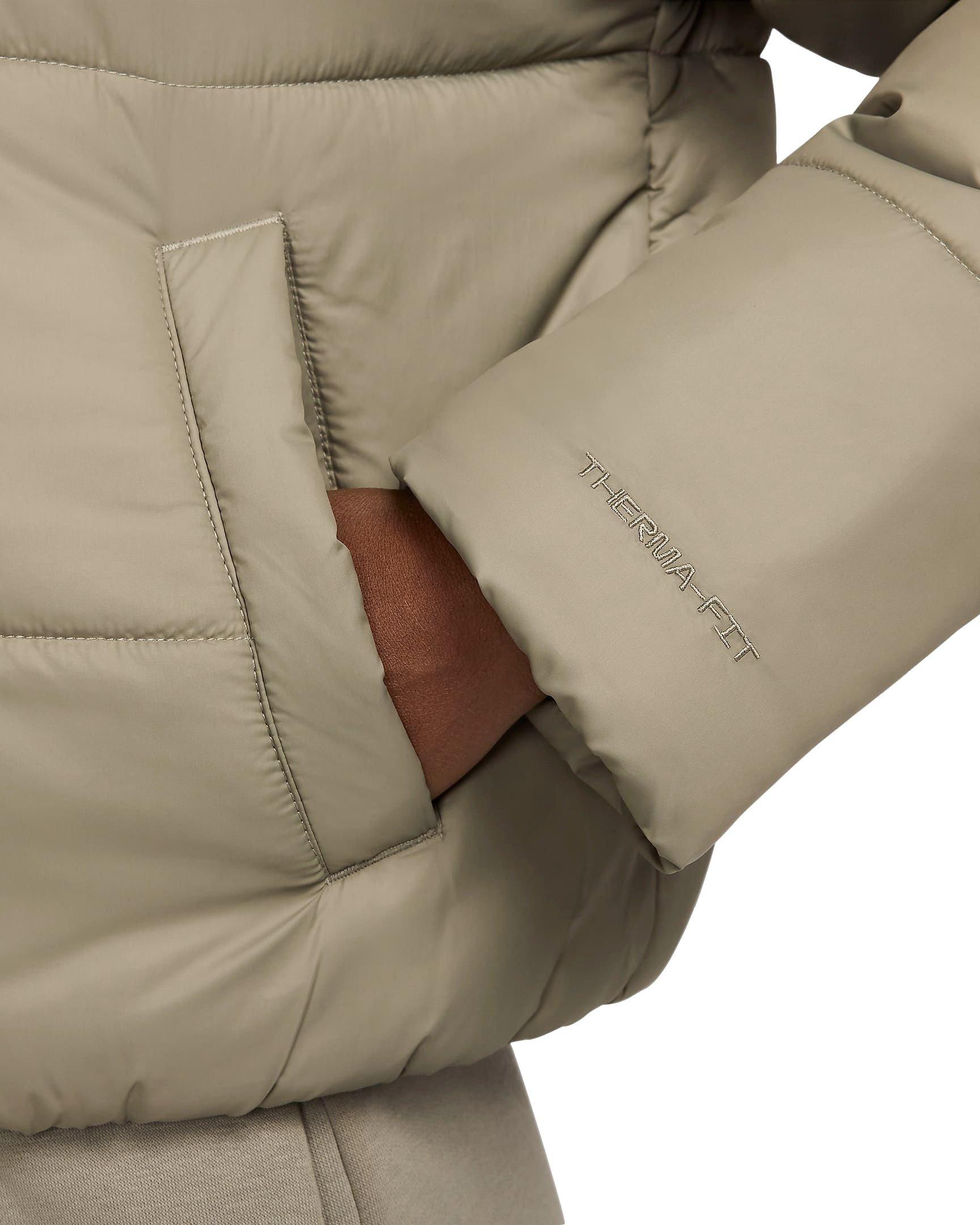 Nike Women's Sportswear Classic Puffer Therma-FIT Loose Hooded Jacket - LT ARMY GREEN Thumbnail View 4