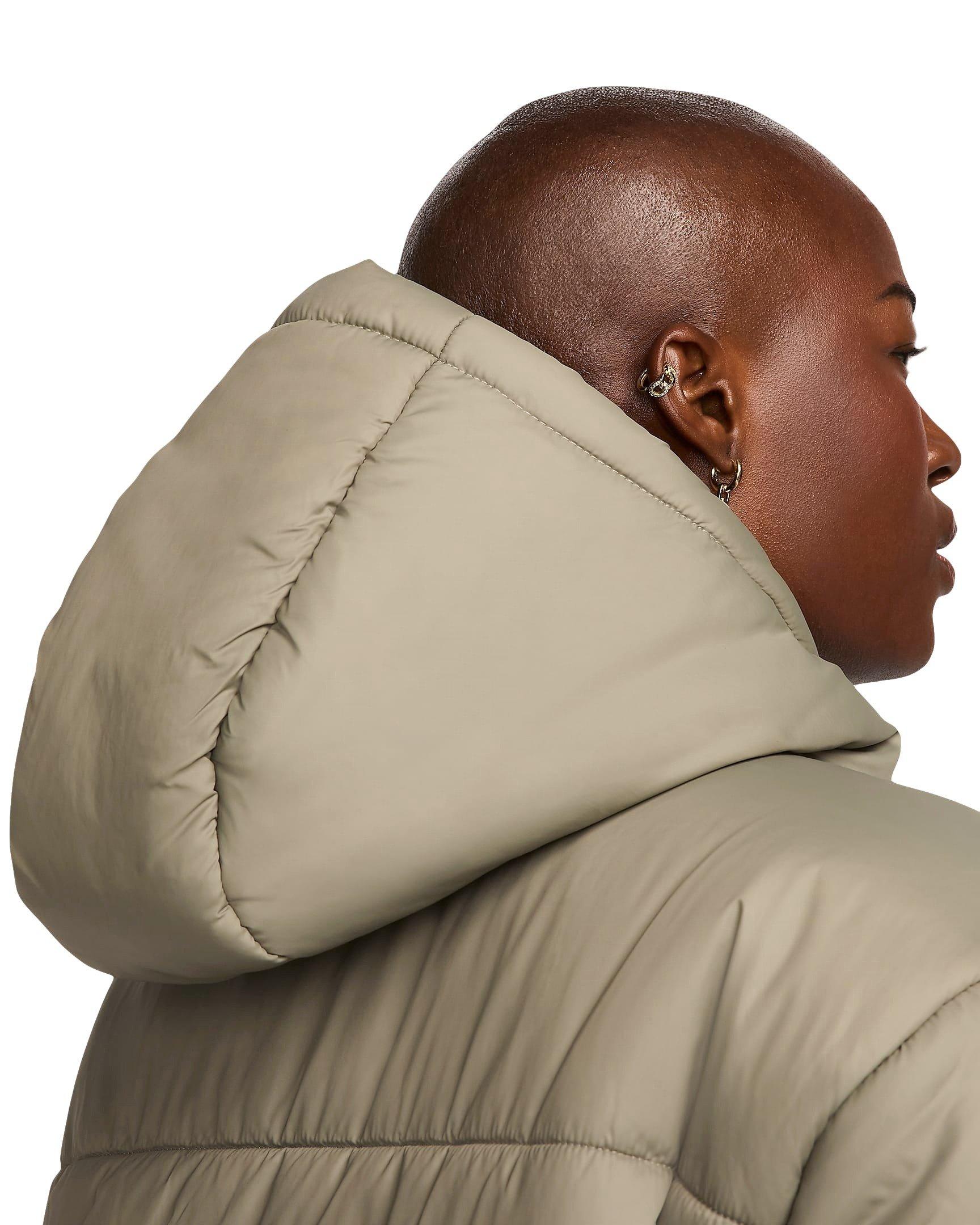 Nike Women's Sportswear Classic Puffer Therma-FIT Loose Hooded Jacket - LT ARMY GREEN Thumbnail View 6