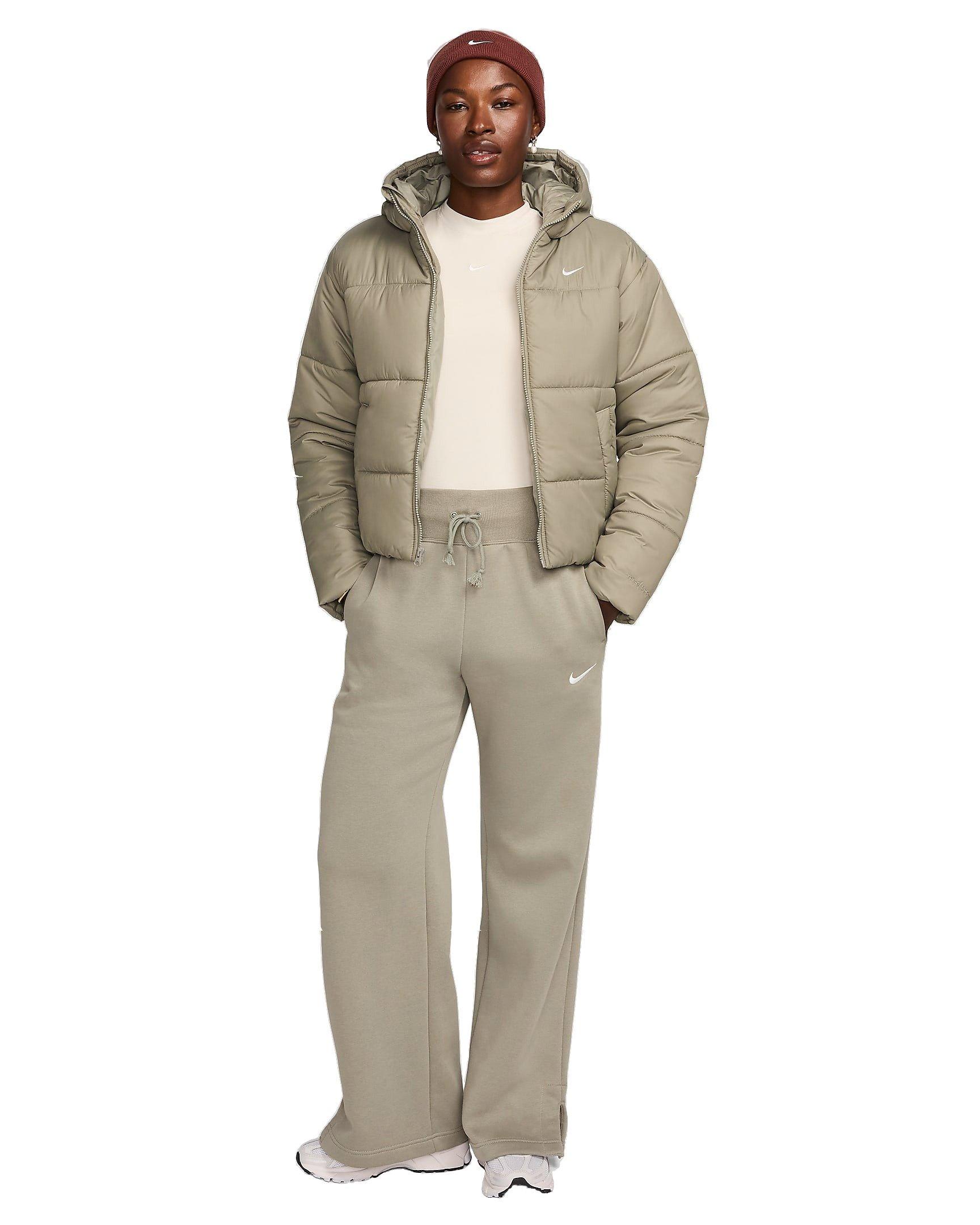 Nike Women's Sportswear Classic Puffer Therma-FIT Loose Hooded Jacket - LT ARMY GREEN Thumbnail View 8