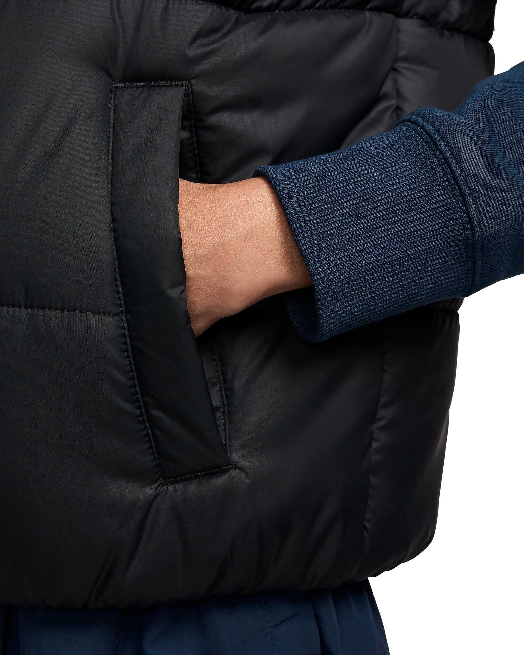 Nike Women's Sportswear Classic Puffer Therma-FIT Loose Vest - BLACK Thumbnail View 5