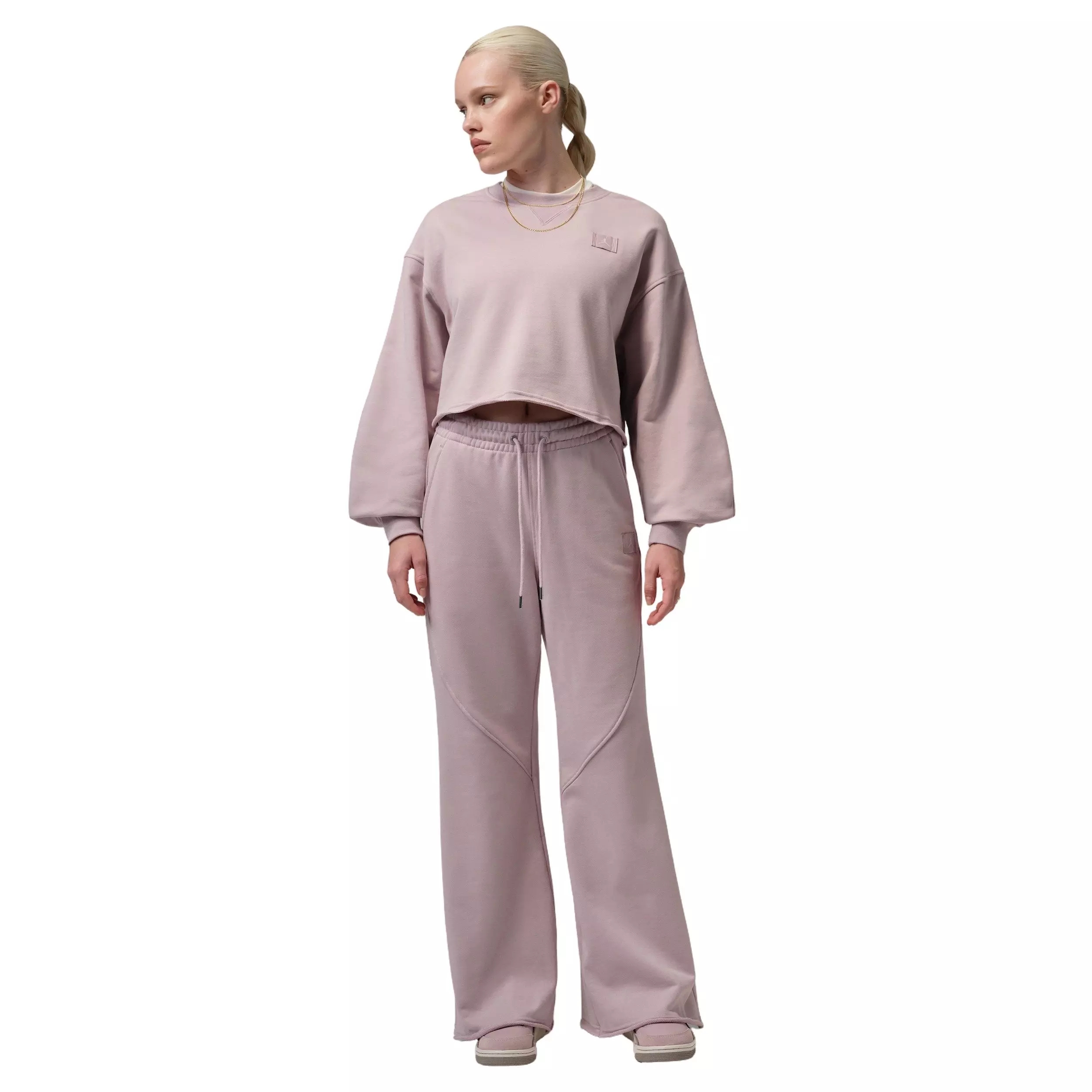 Jordan Women's Flared French Terry Fleece Pants -Rose - ROSE