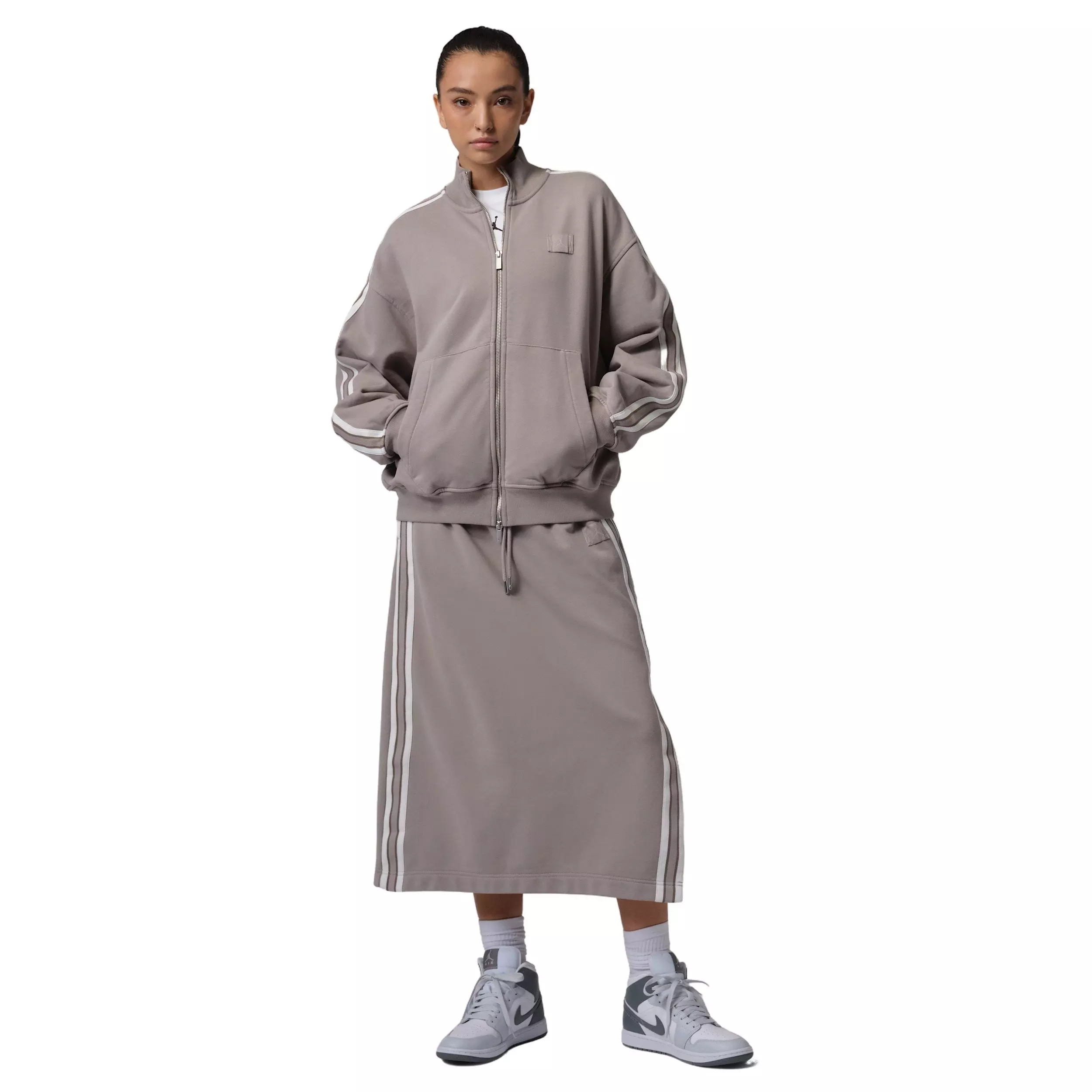 Jordan Women's Flight Fleece French Terry Full-Zip Jacket -Stone - STONE