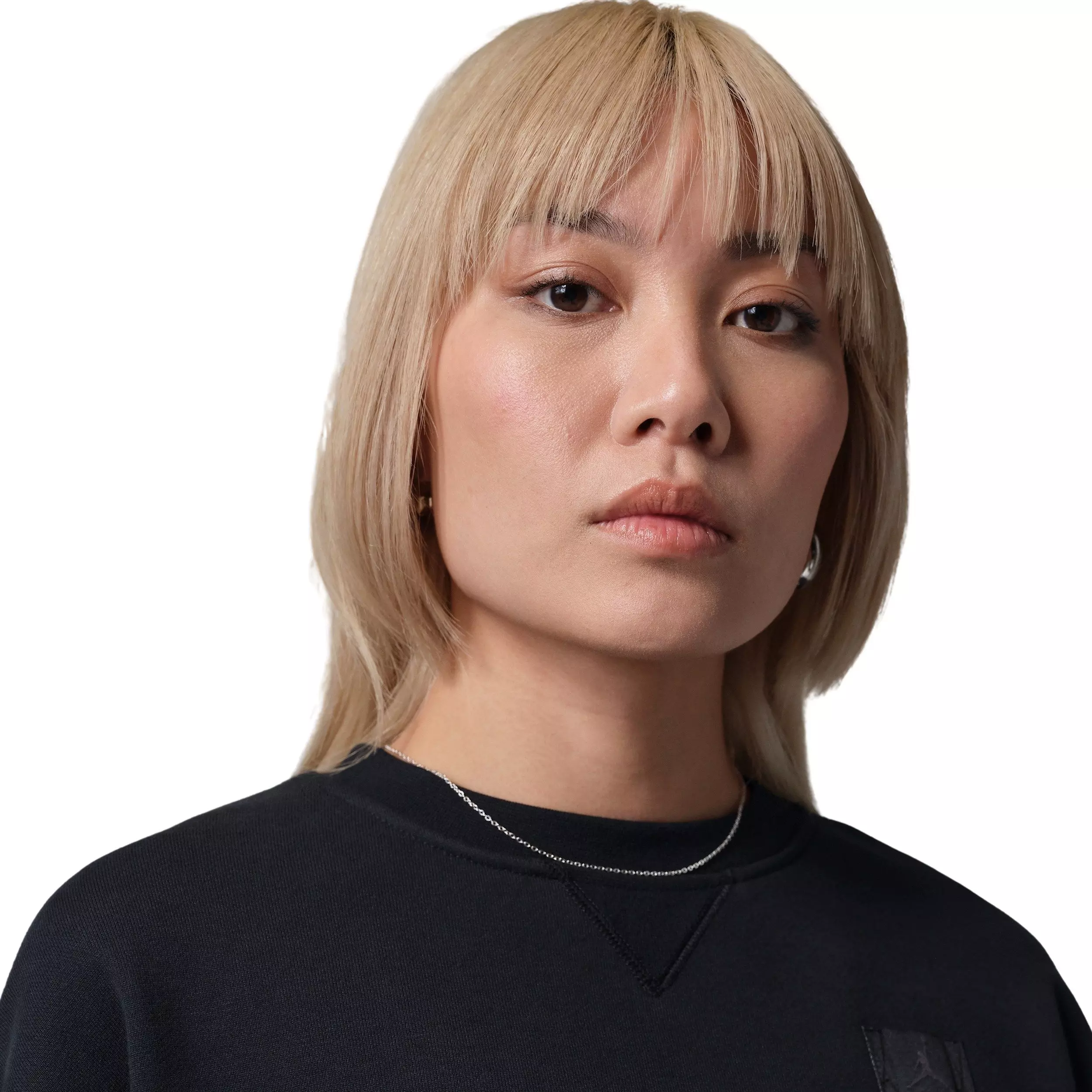 Jordan Women's Flight Fleece Mod-Crop Crew-Neck Sweatshirt - Black - BLACK