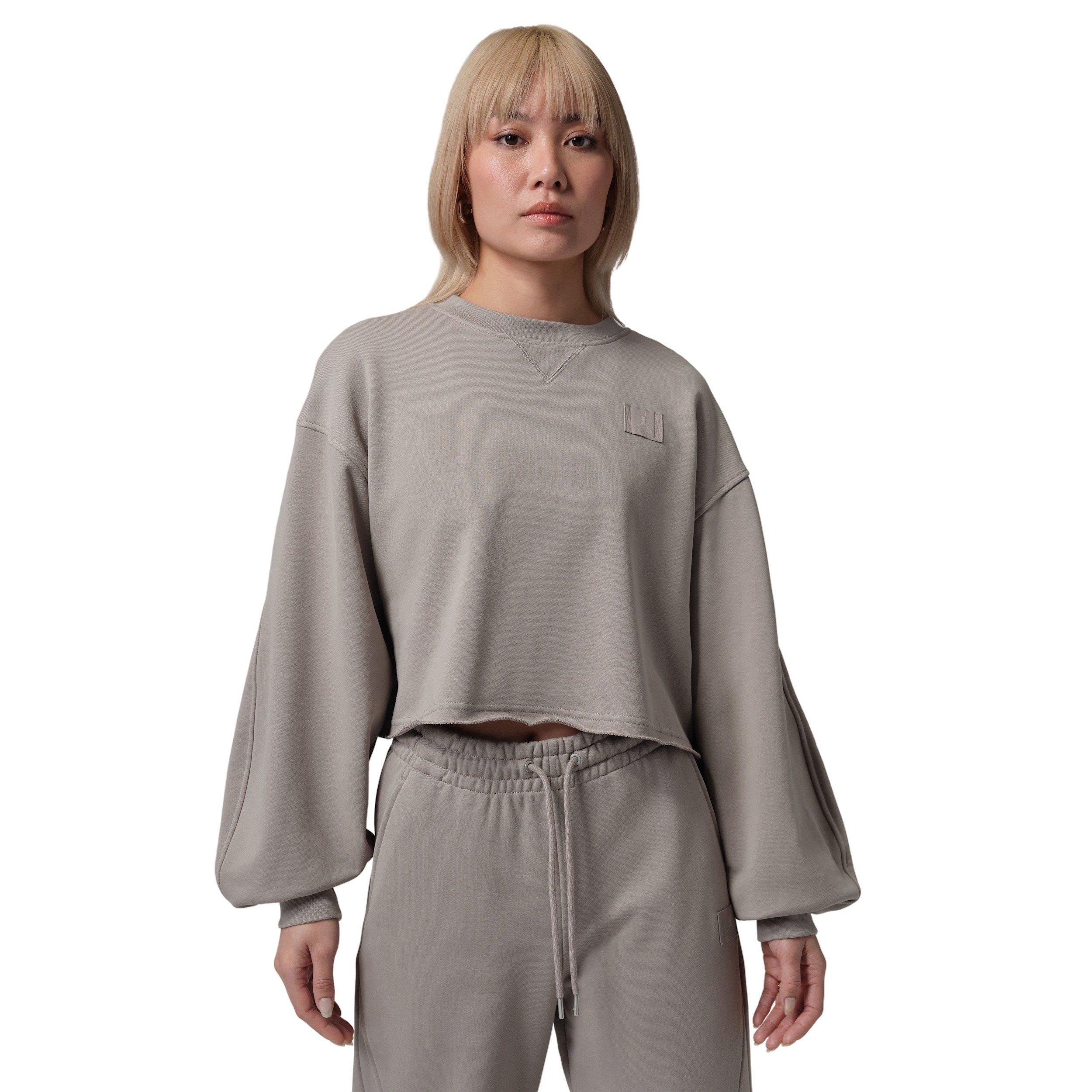 Jordan Women's Flight Fleece Mod-Crop Crew-Neck Sweatshirt -Stone - STONE Thumbnail View 1