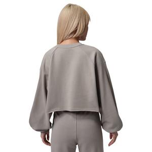 Jordan Women's Flight Fleece Mod-Crop Crew-Neck Sweatshirt -Stone