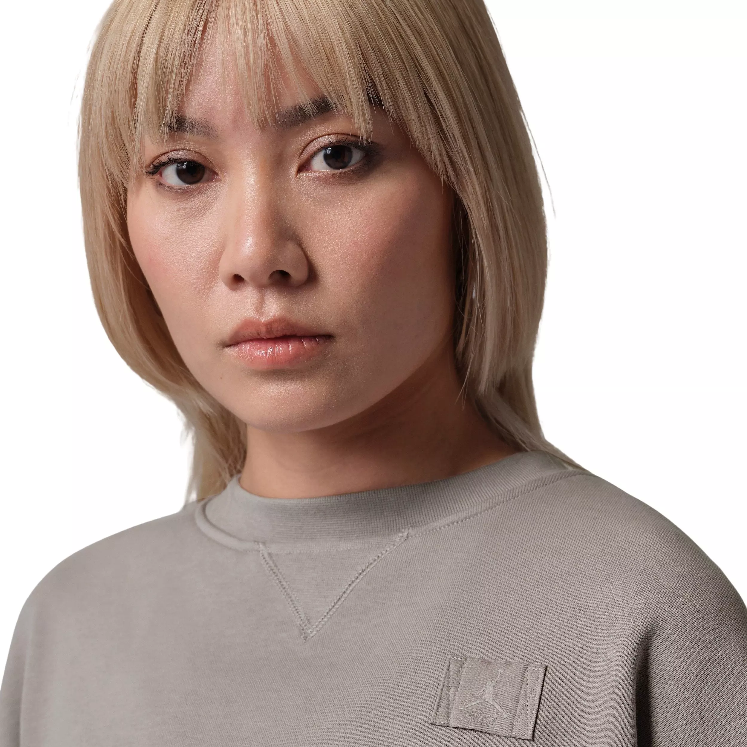 Jordan Women's Flight Fleece Mod-Crop Crew-Neck Sweatshirt - Stone - STONE