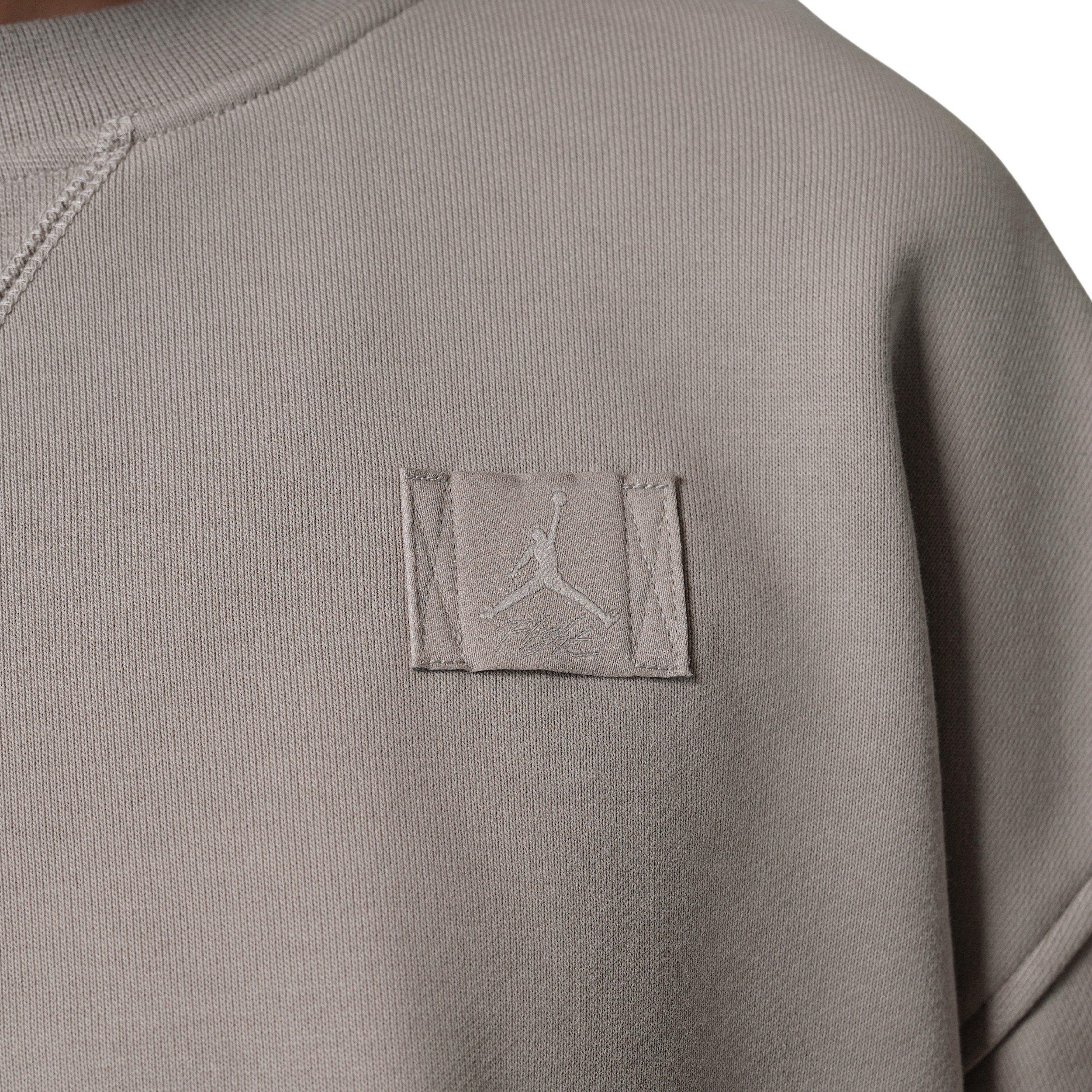 Jordan Women's Flight Fleece Mod-Crop Crew-Neck Sweatshirt -Stone - STONE Thumbnail View 4