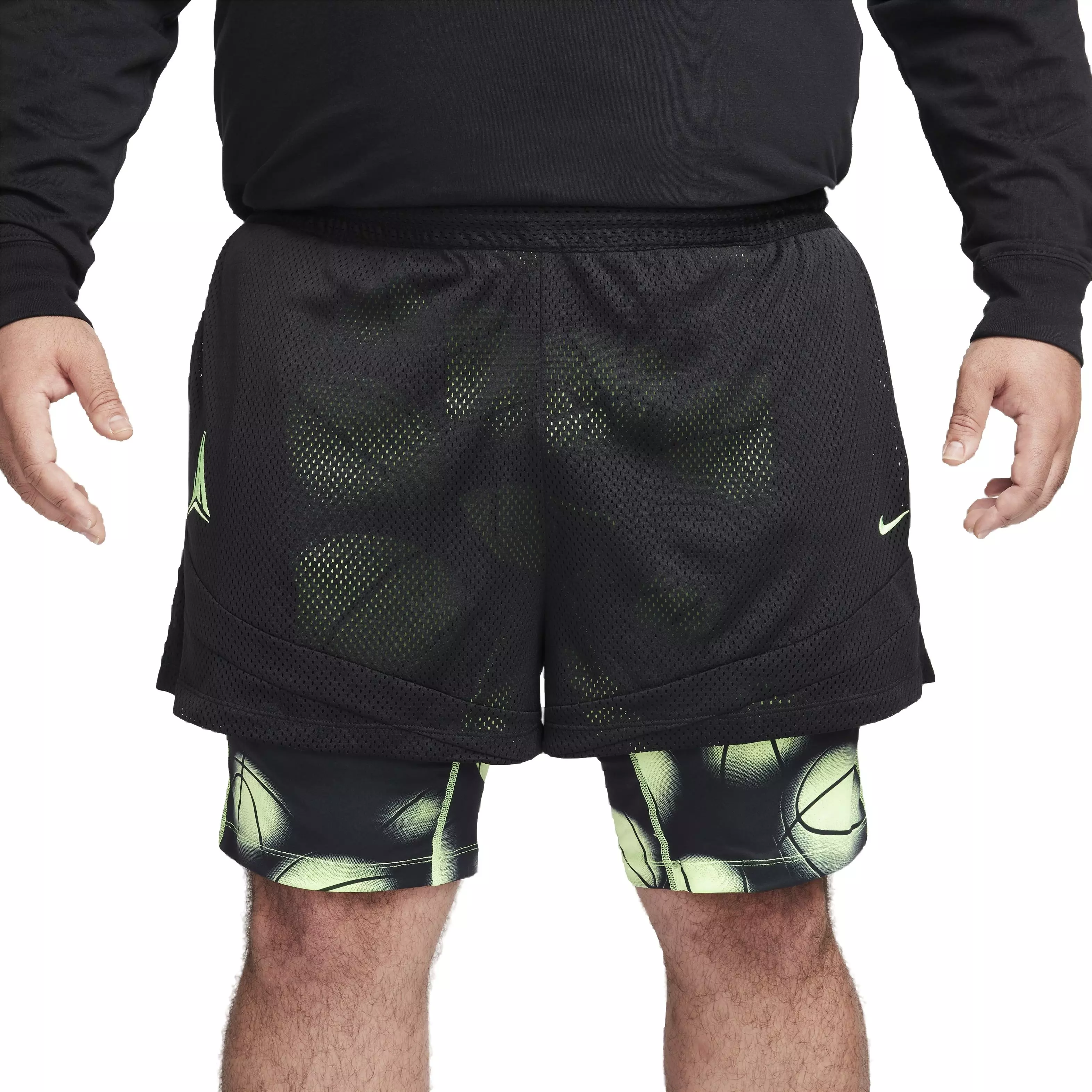 Nike Men's Ja Dri-FIT 2-in-1 4" Basketball Shorts -Black - BLACK
