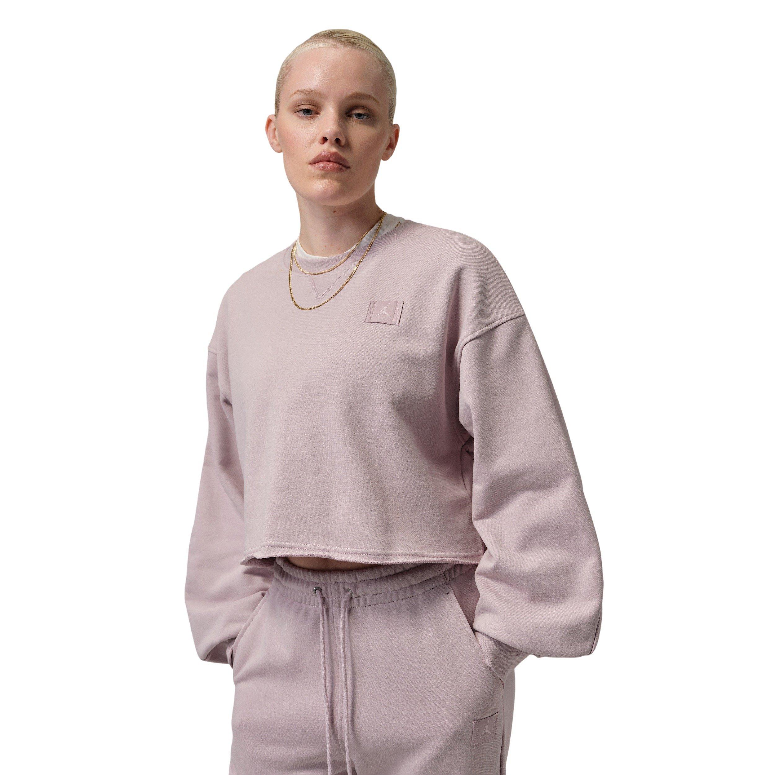 Jordan Women's Flight Fleece Mod-Crop Crew-Neck Sweatshirt -Rose - ROSE Thumbnail View 1
