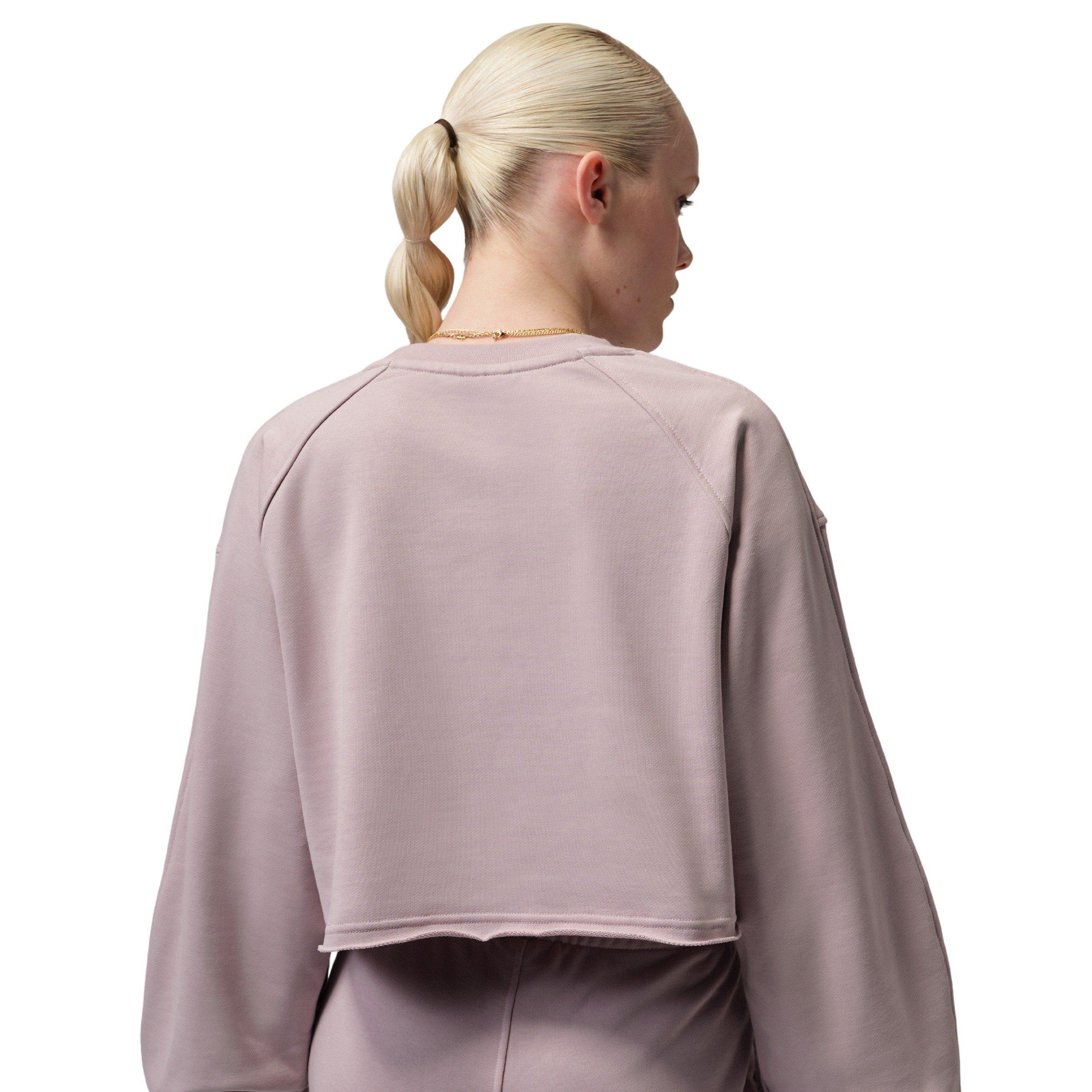 Jordan Women's Flight Fleece Mod-Crop Crew-Neck Sweatshirt -Rose - ROSE Thumbnail View 2