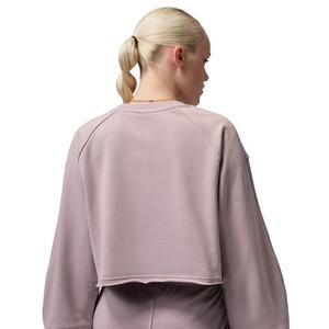 Jordan Women's Flight Fleece Mod-Crop Crew-Neck Sweatshirt -Rose