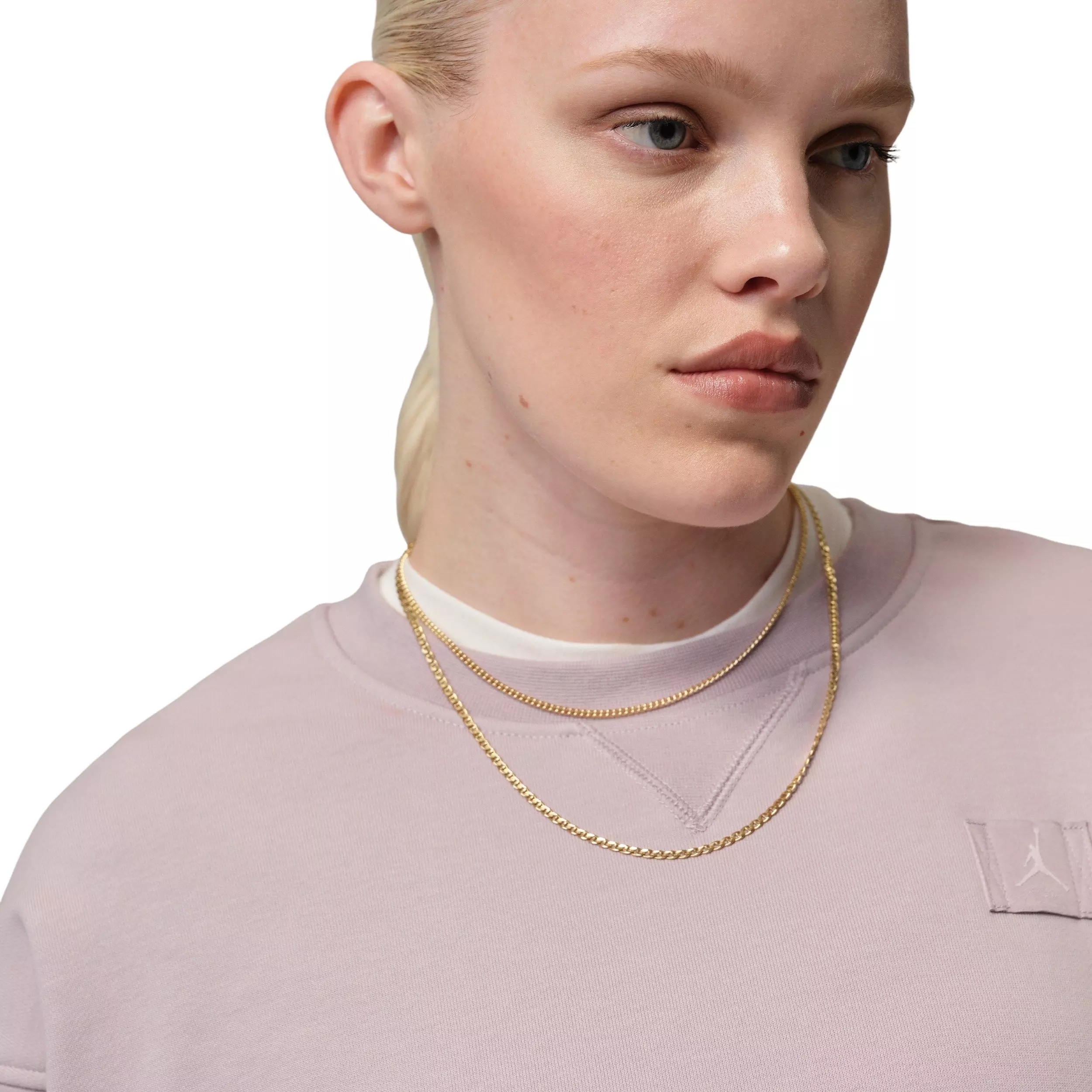 Jordan Women's Flight Fleece Mod-Crop Crew-Neck Sweatshirt -Rose - ROSE