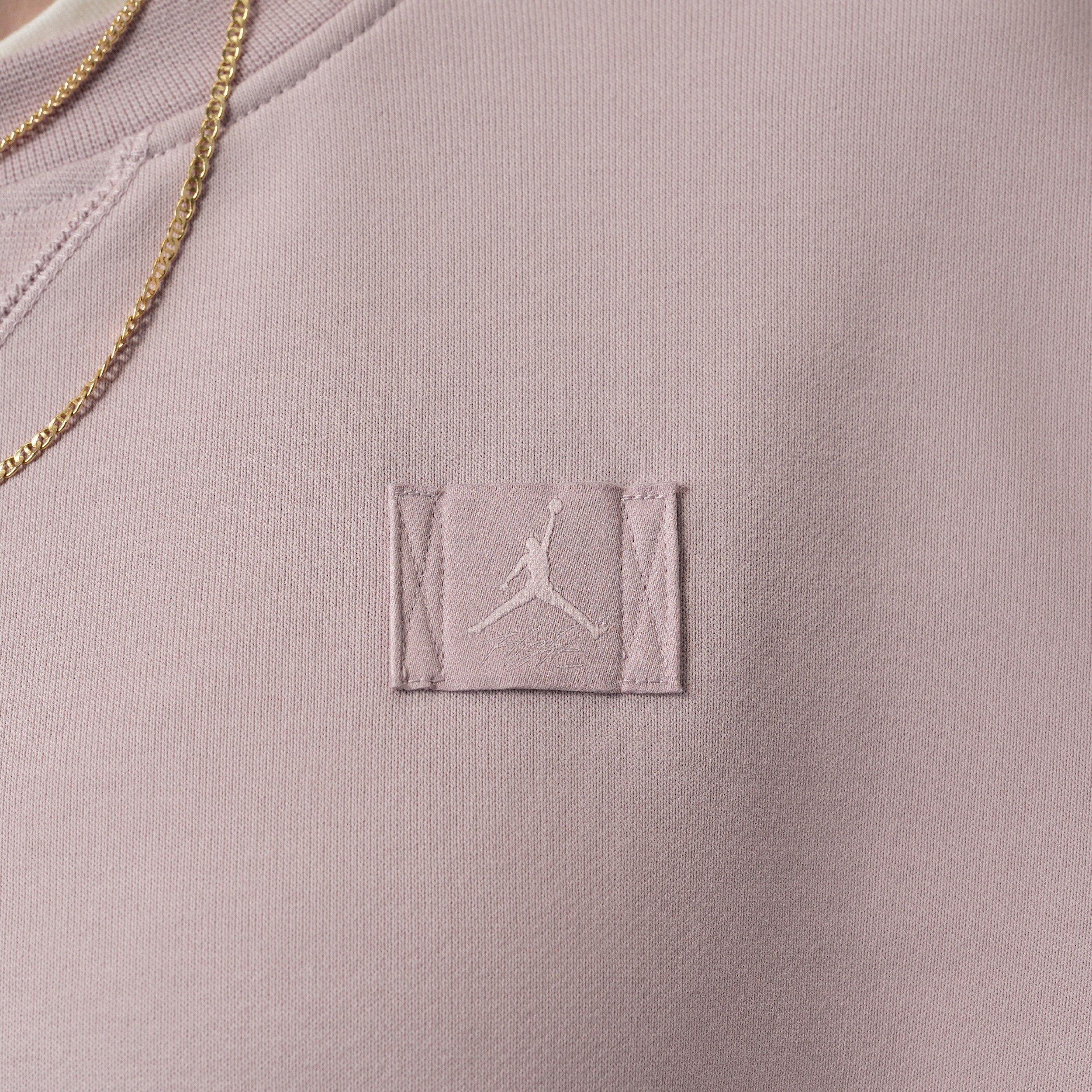 Jordan Women's Flight Fleece Mod-Crop Crew-Neck Sweatshirt - Rose - ROSE Thumbnail View 4