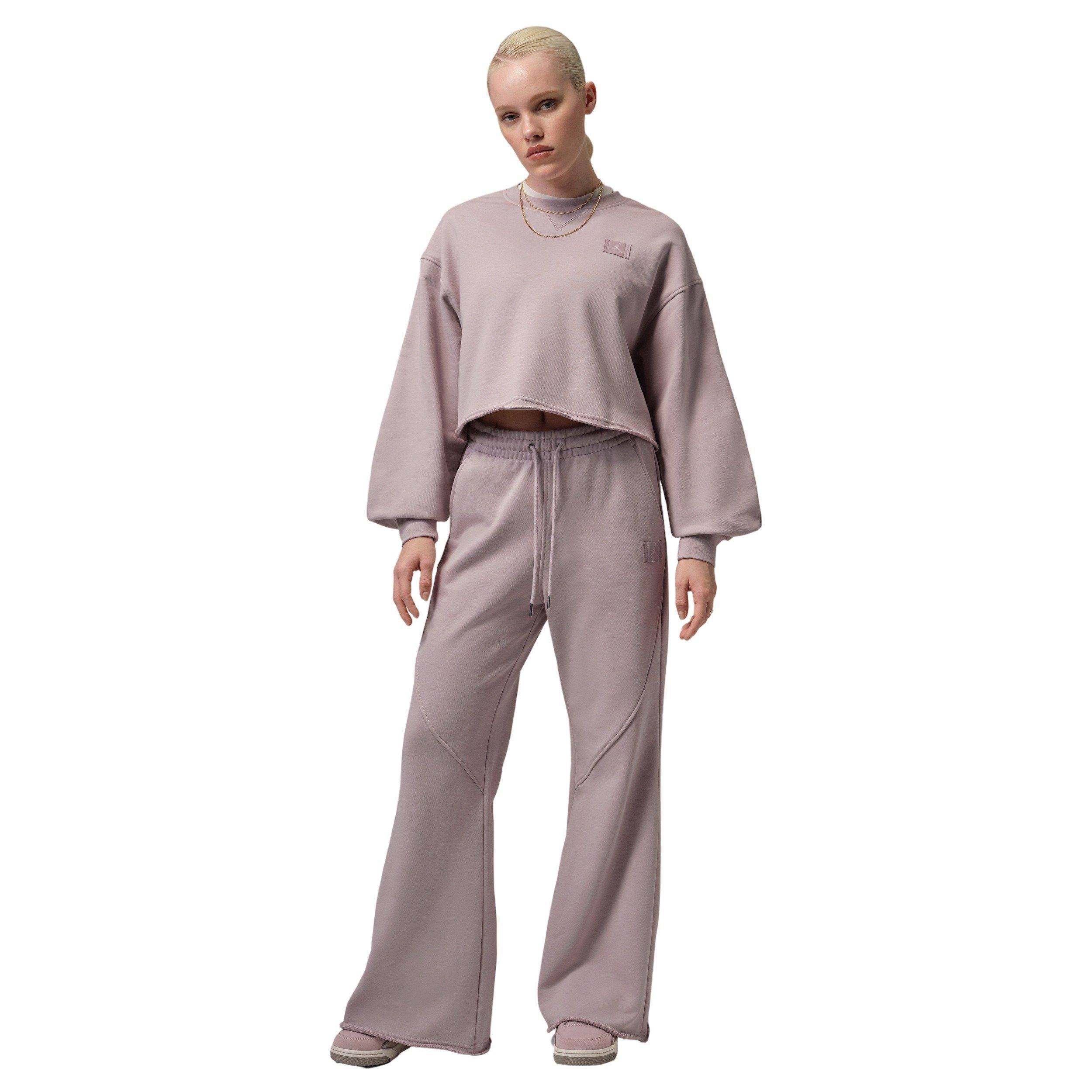 Jordan Women's Flight Fleece Mod-Crop Crew-Neck Sweatshirt - Rose - ROSE Thumbnail View 5