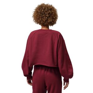 Jordan Women's Flight Fleece Mod-Crop Crew-Neck Sweatshirt -Red