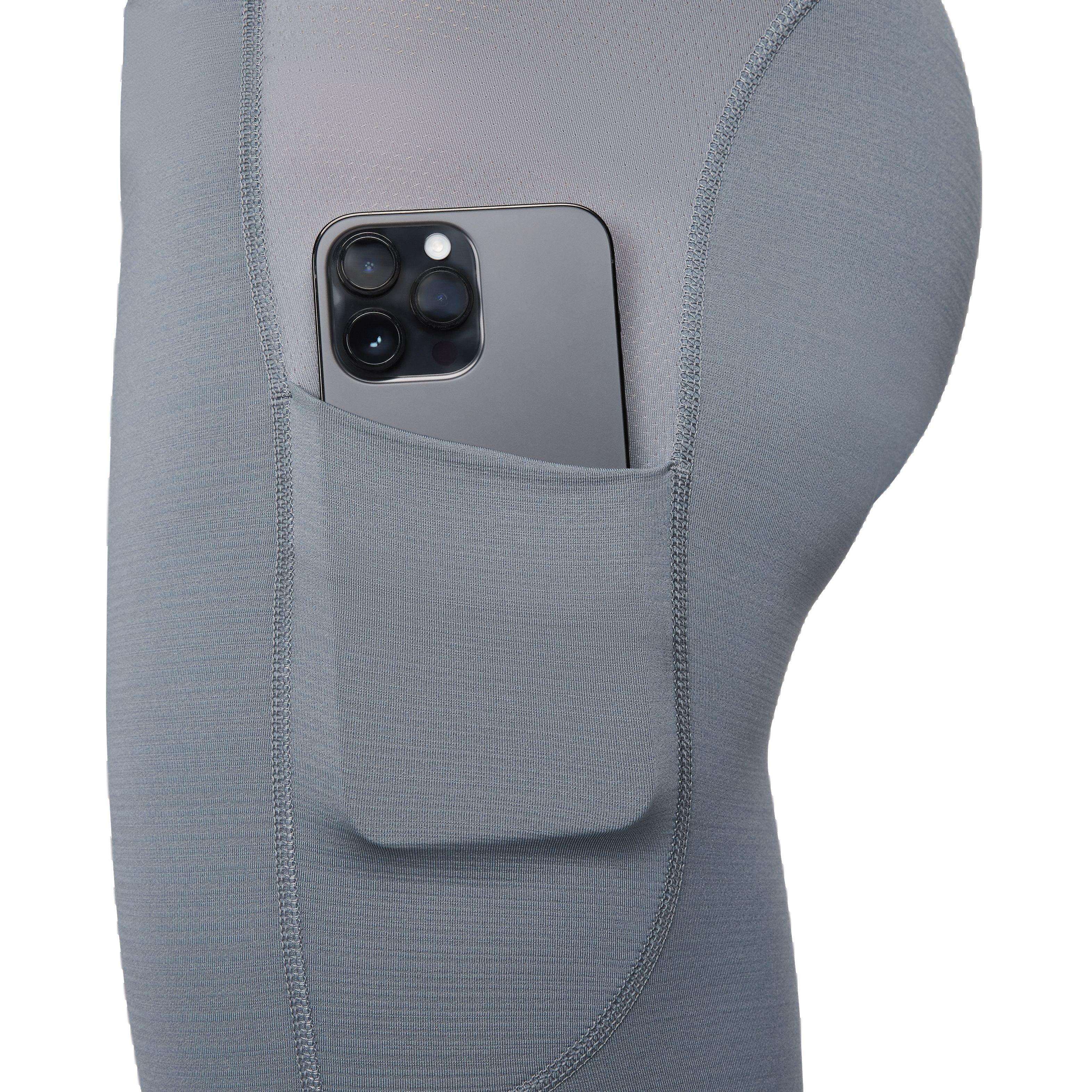 Nike Men's Pro Warm Tights - GREY Thumbnail View 4