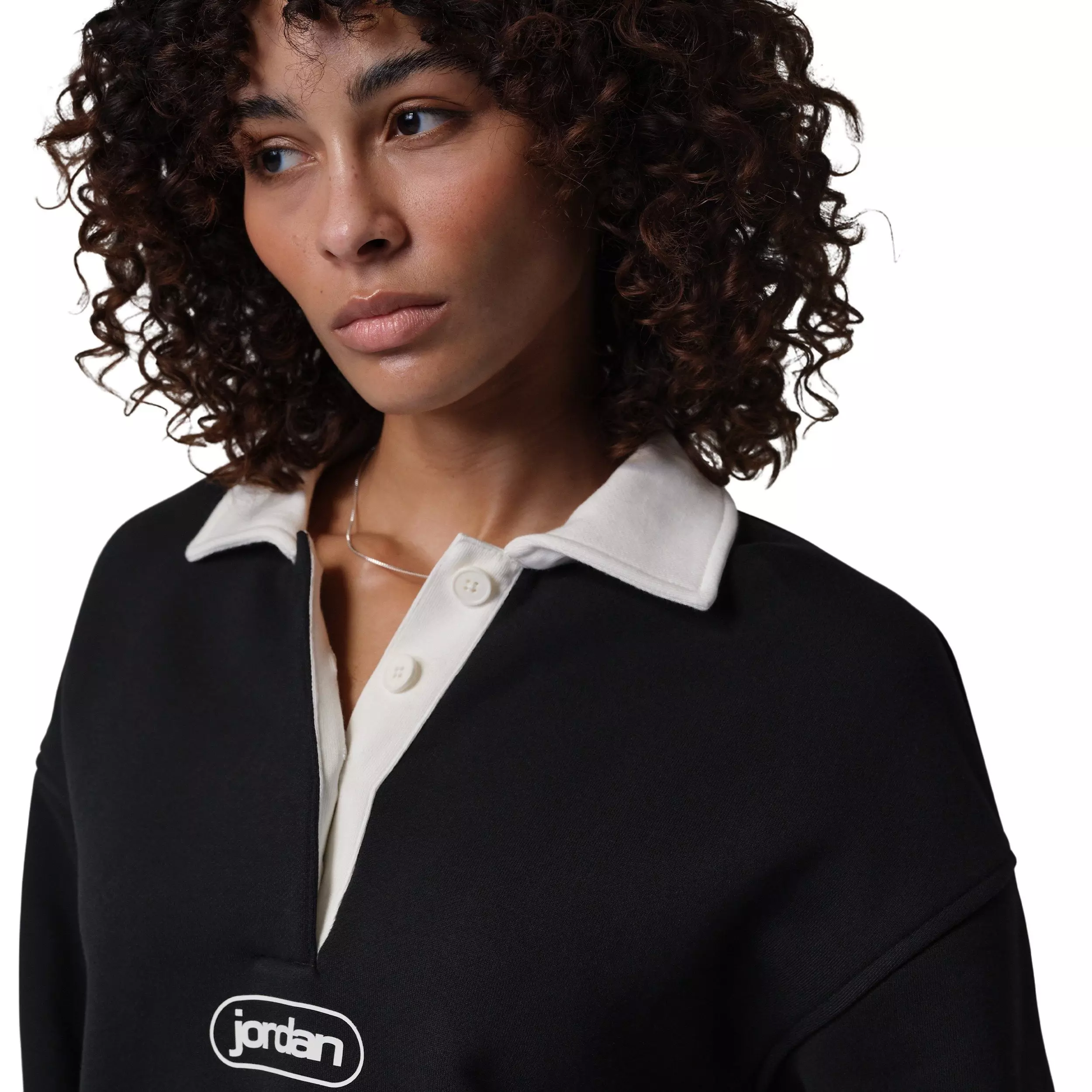 Jordan Women's Flight Fleece Rugby Top -Black - BLACK