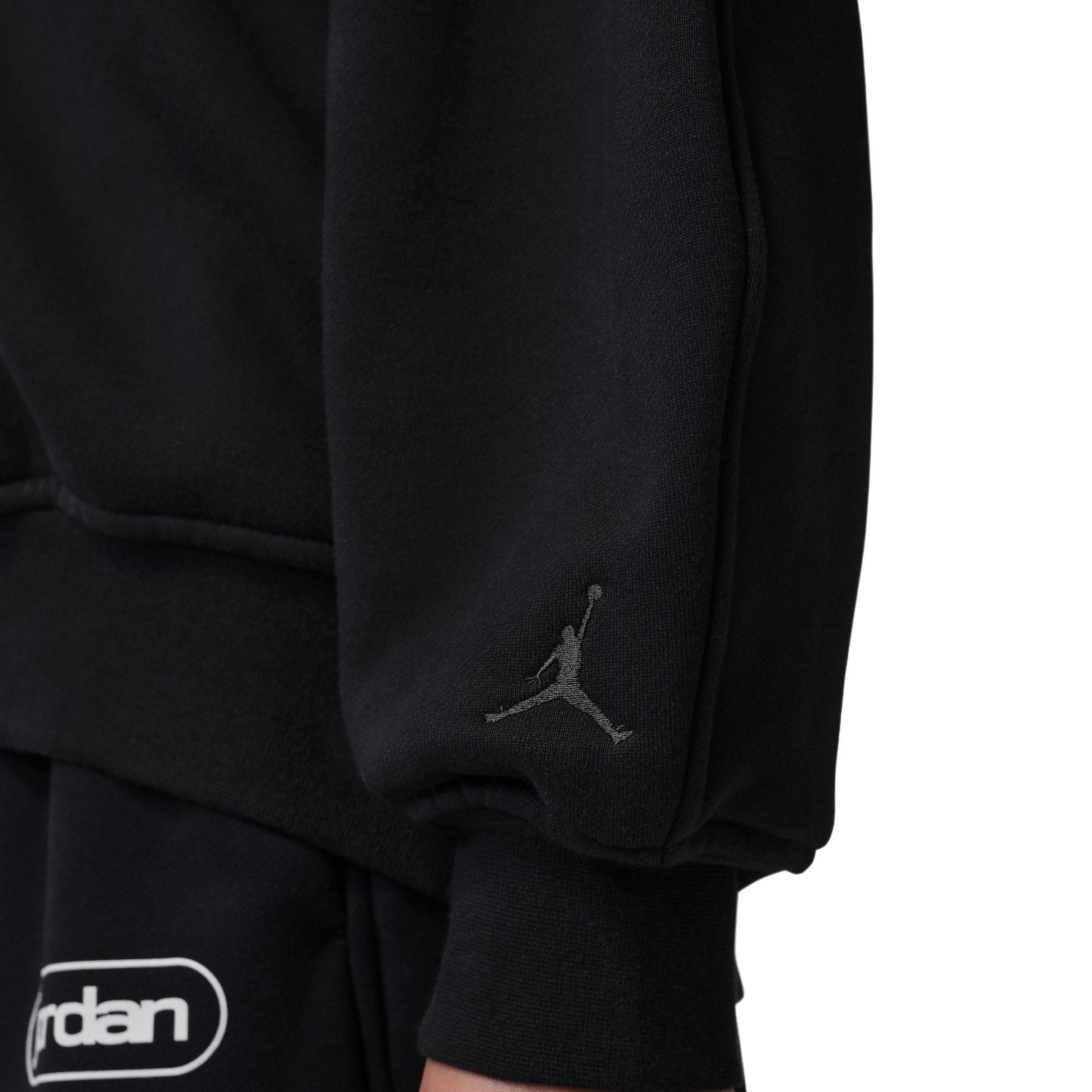 Jordan Women's Flight Fleece Rugby Top - Black - BLACK Thumbnail View 4