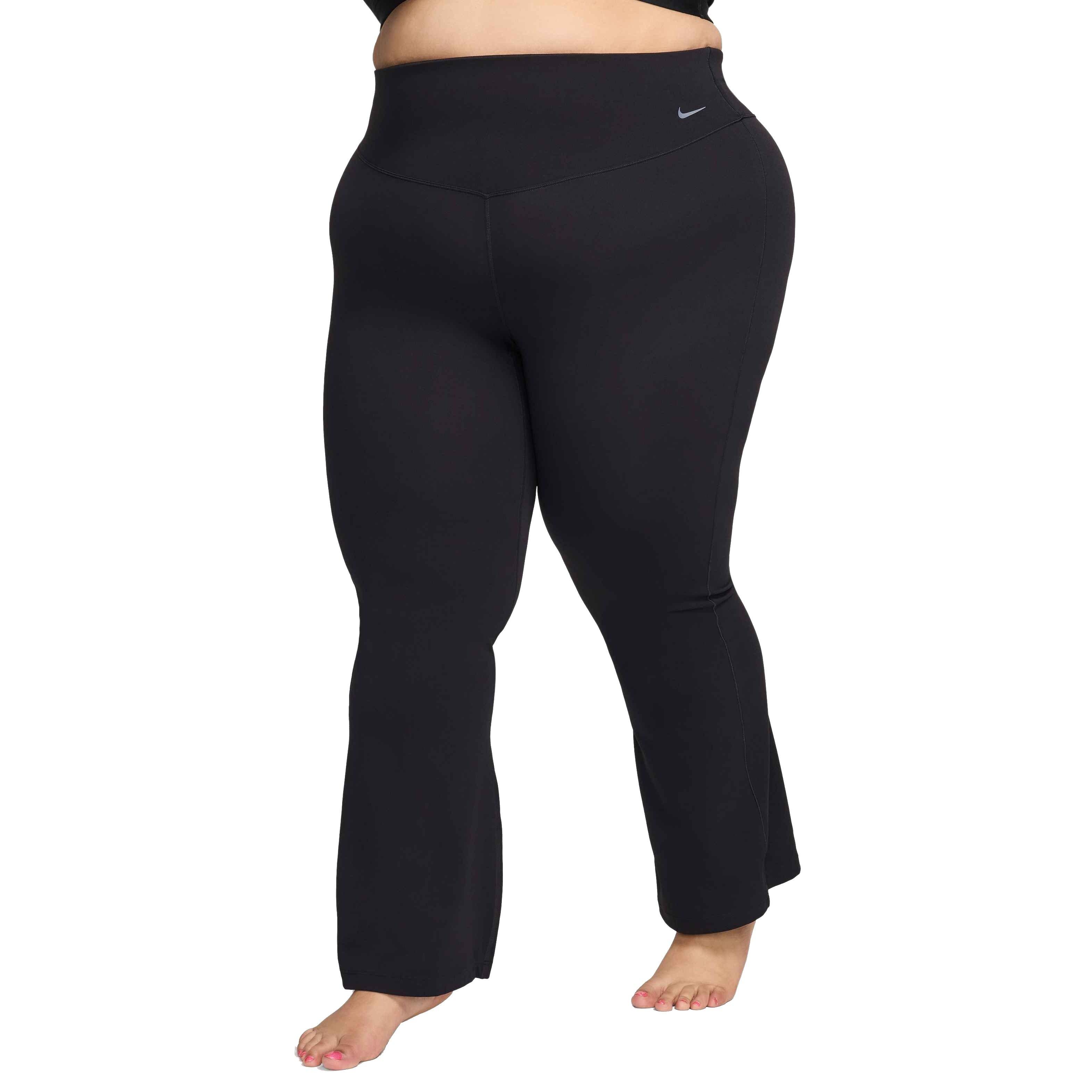 Nike Women's Zenvy High Waisted Flared Leggings - BLACK Thumbnail View 1