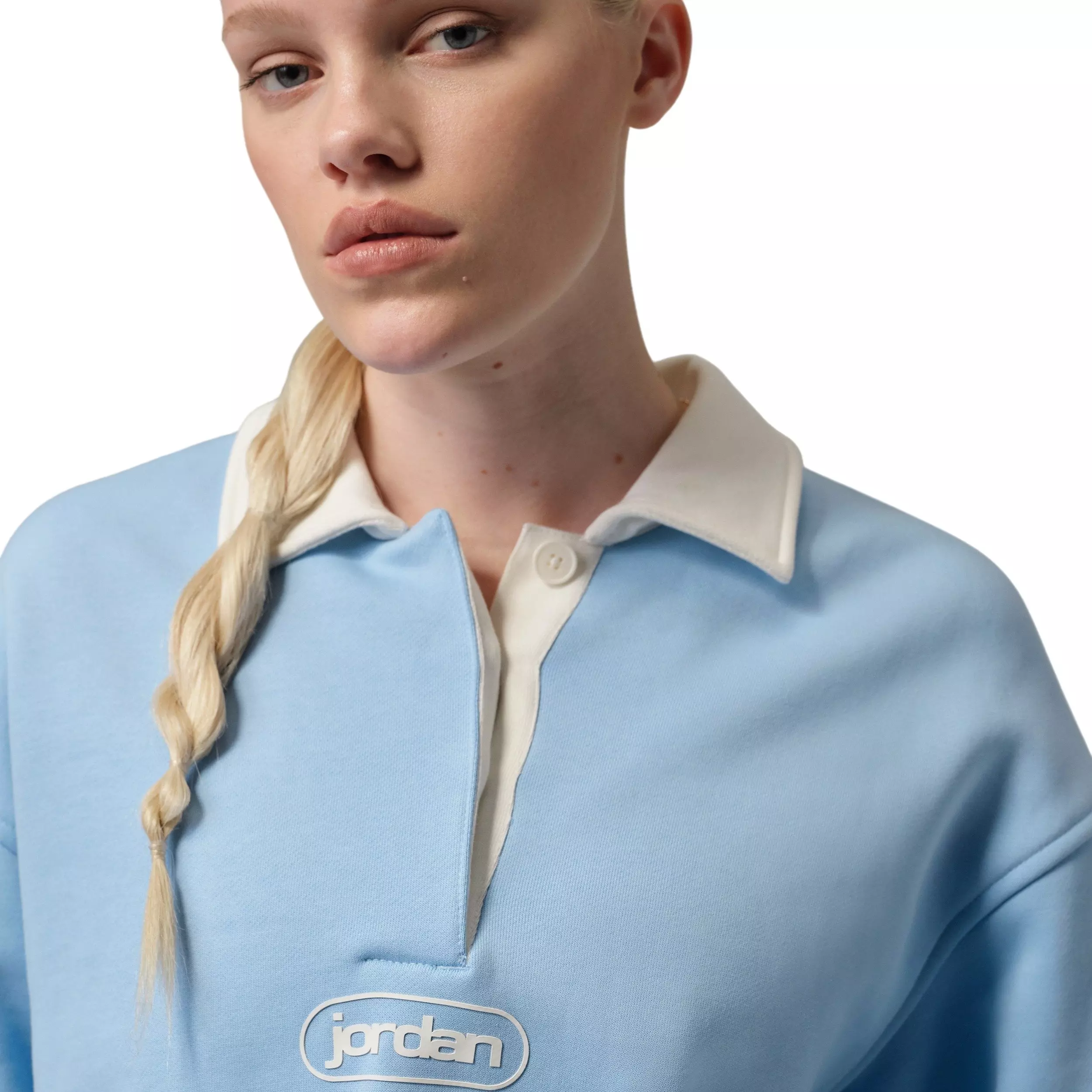 Jordan Women's Flight Fleece Rugby Top - Blue - BLUE