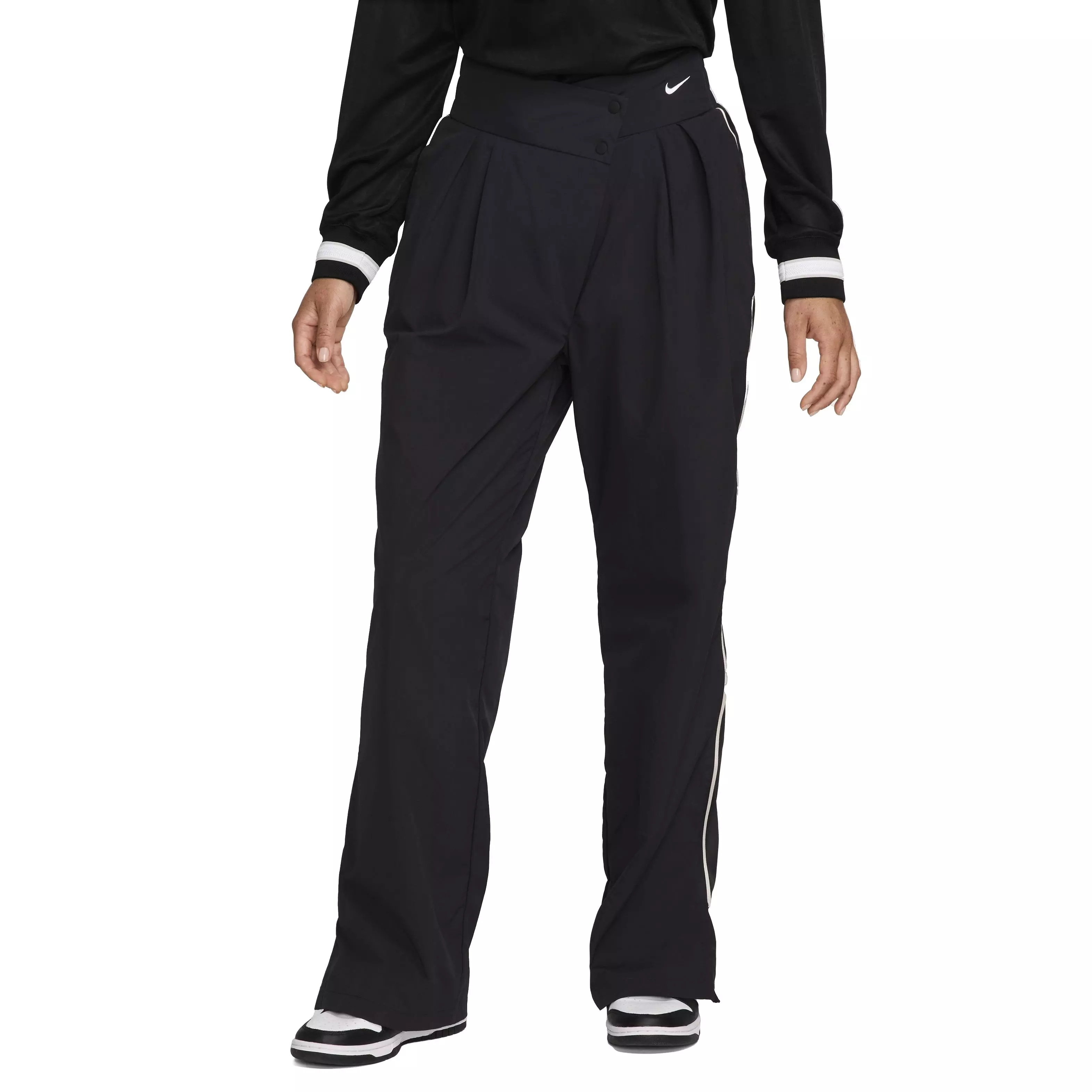 Nike Women's Sportswear Collection Mid-Rise Repel Asymmetrical-Waist Pants - BLACK