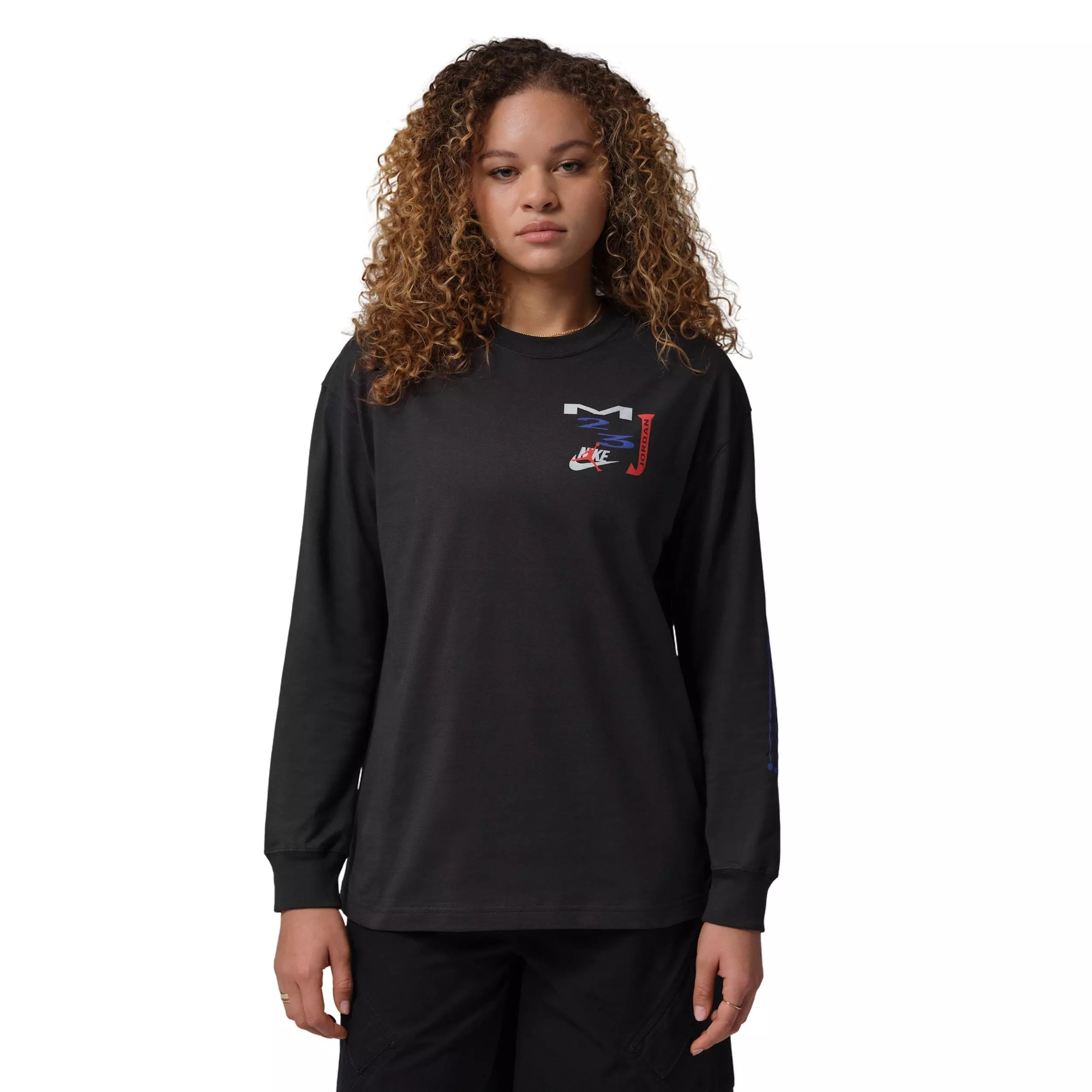 Jordan Women's Flight Oversized Long-Sleeve T-Shirt - Black - BLACK