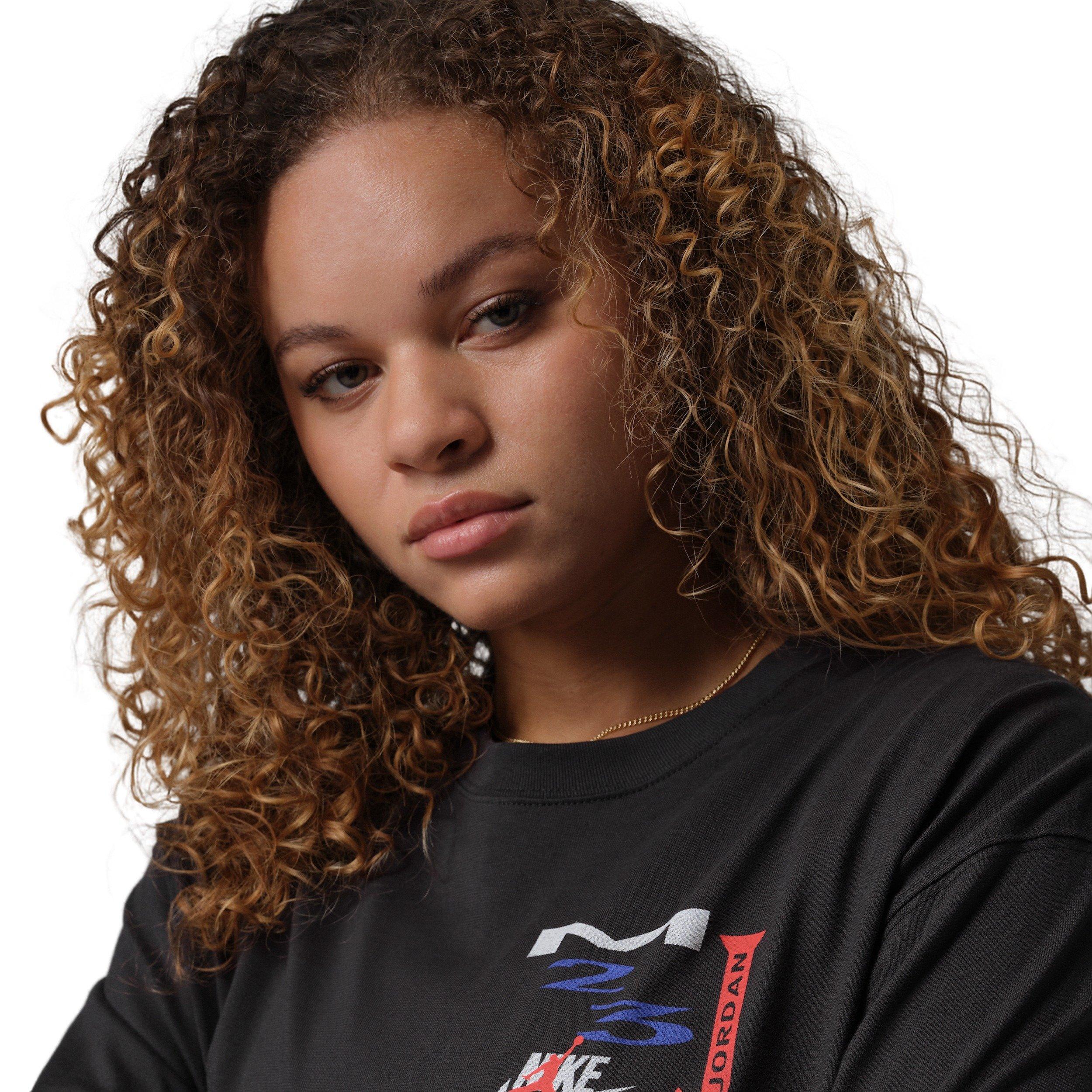 Jordan Women's Flight Oversized Long-Sleeve T-Shirt -Black - BLACK Thumbnail View 3