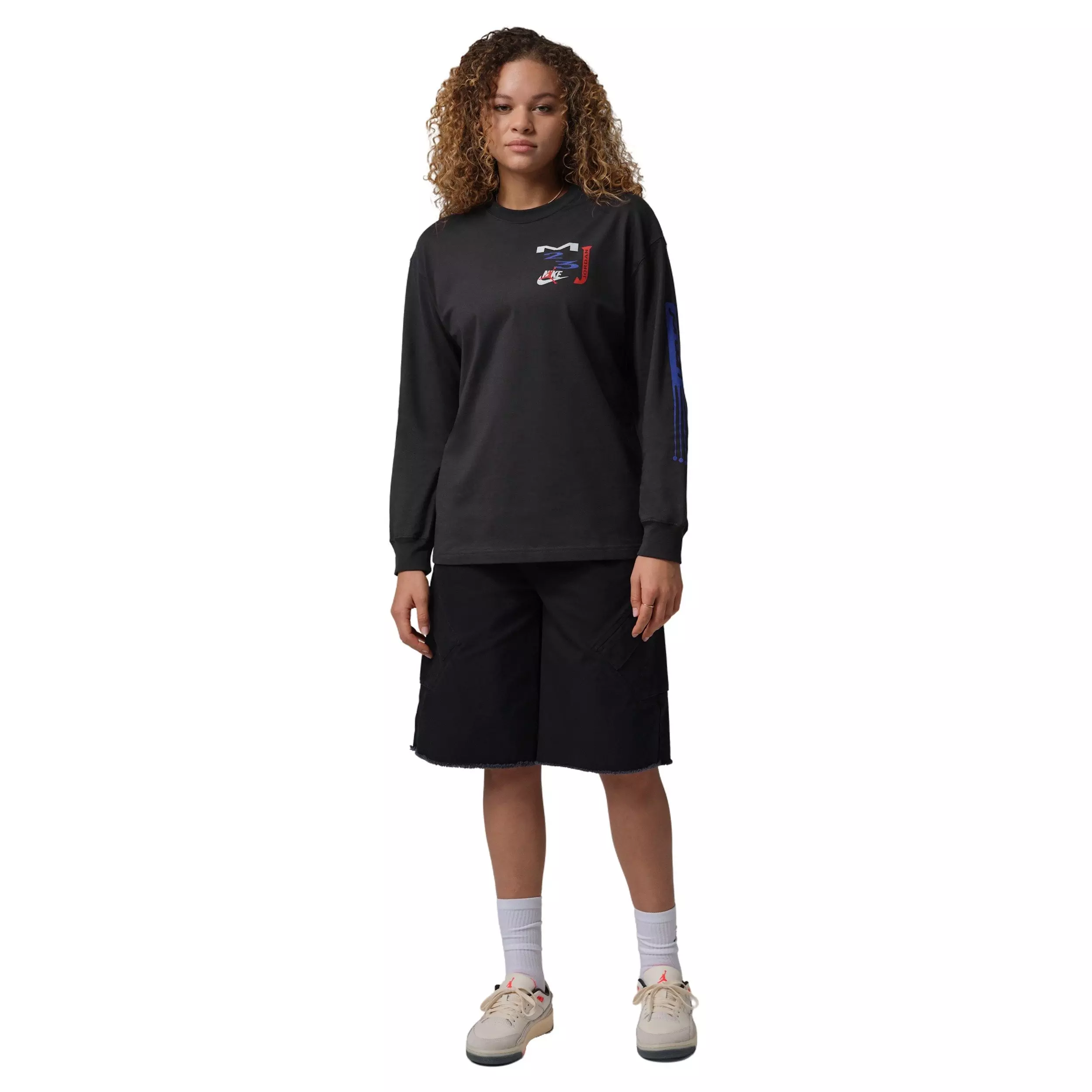 Jordan Women's Flight Oversized Long-Sleeve T-Shirt - Black - BLACK