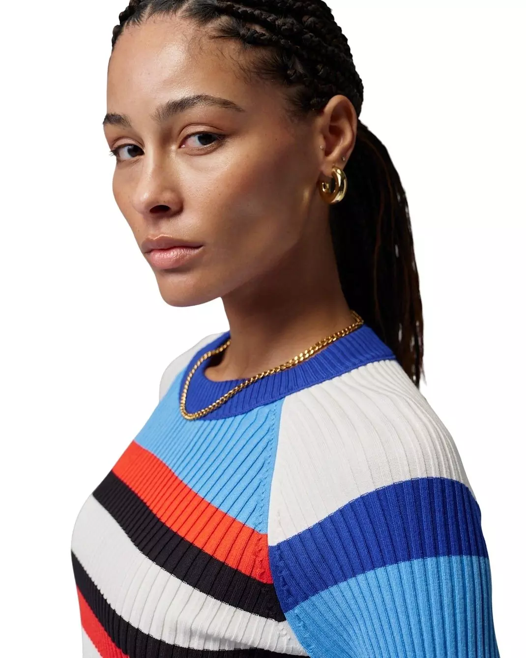 Jordan Women's Flight Long-Sleeve Striped Sweater - BLUE/MULTI