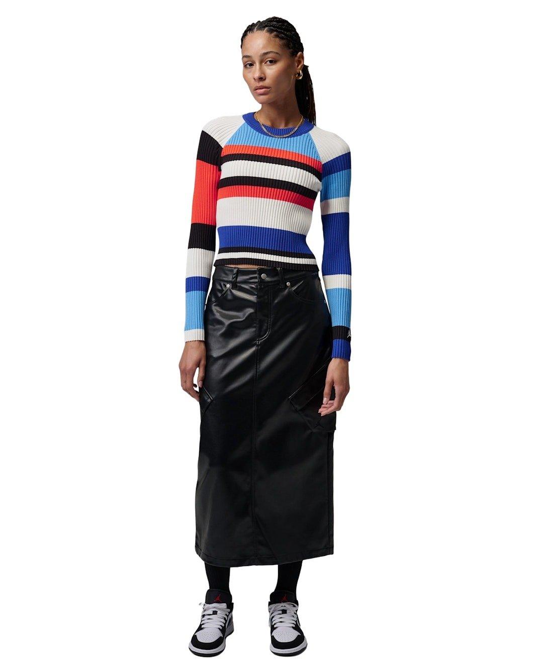 Jordan Women's Flight Long-Sleeve Striped Sweater - BLUE/MULTI Thumbnail View 5