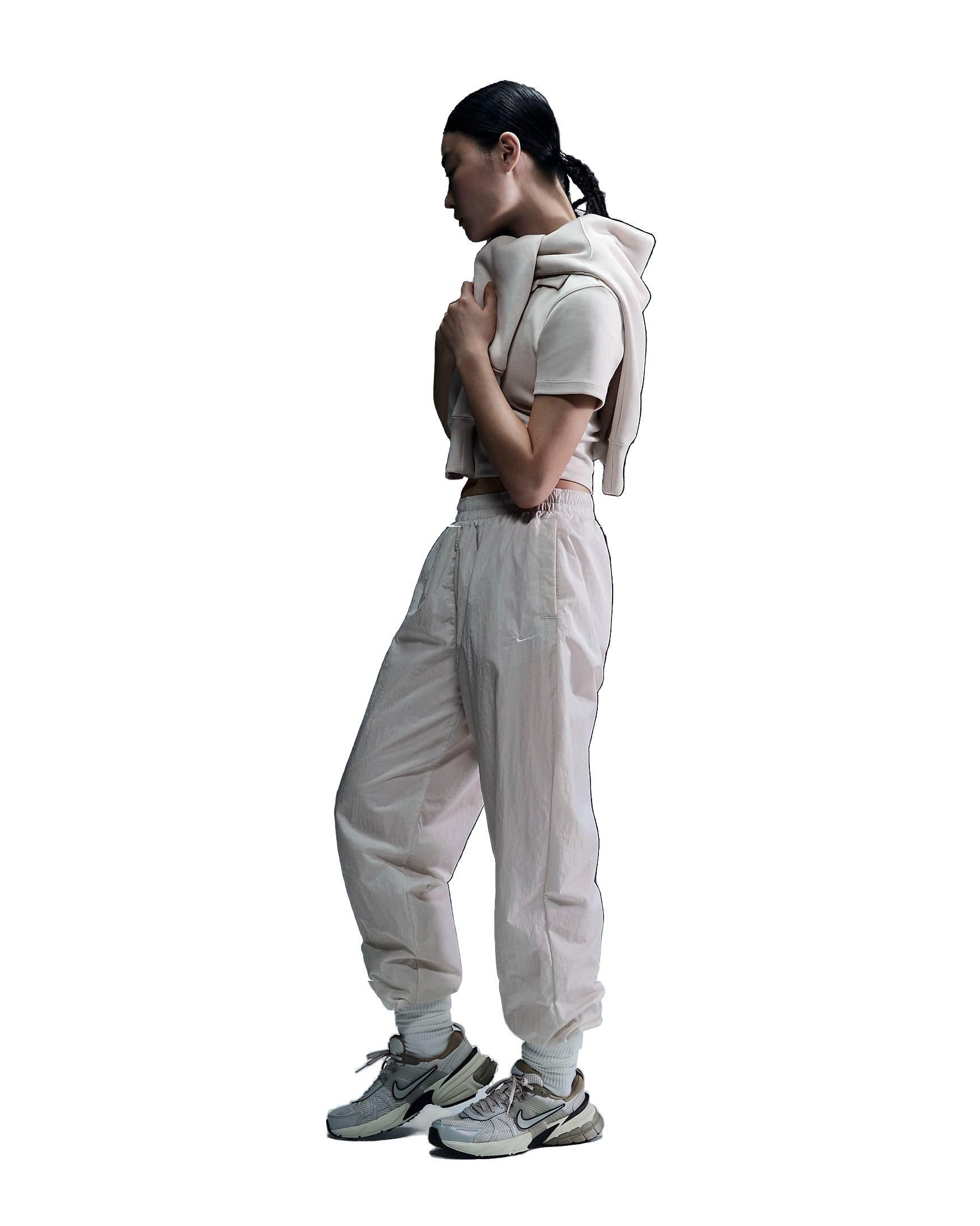 Nike Women's Sportswear Essential Mid-Rise Oversized Woven Joggers - BROWN Thumbnail View 1