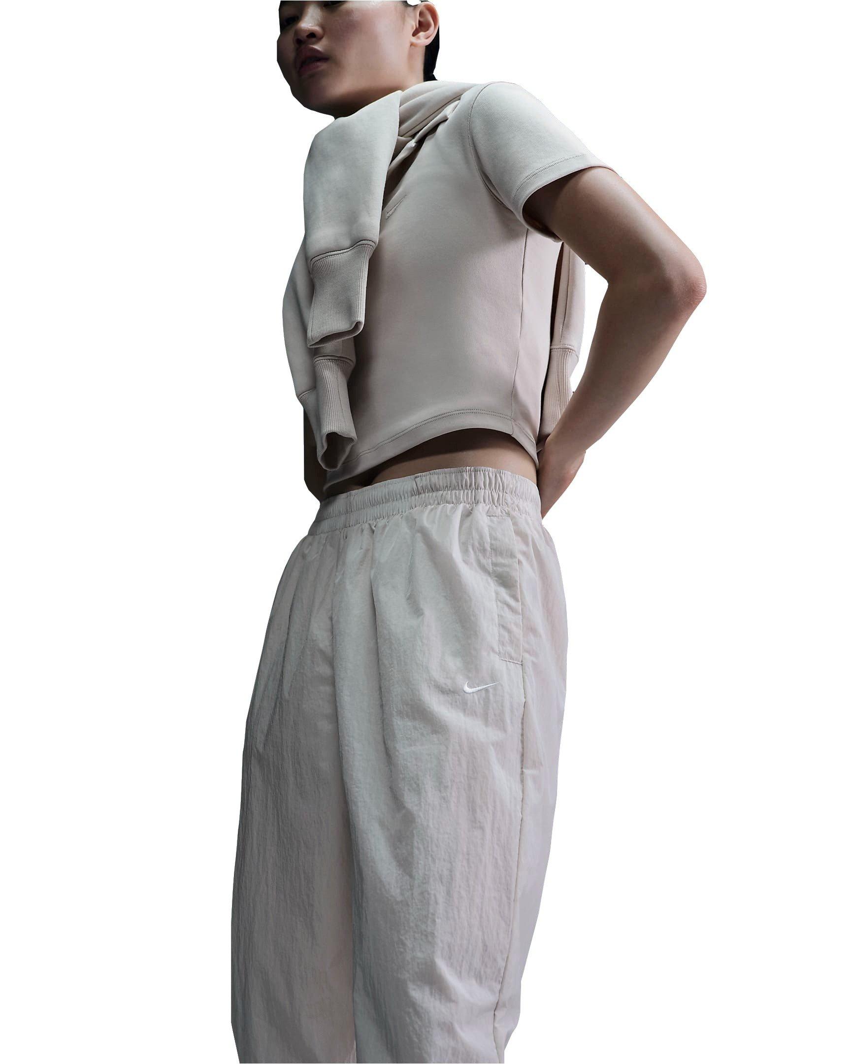 Nike Women's Sportswear Essential Mid-Rise Oversized Woven Joggers - BROWN Thumbnail View 4