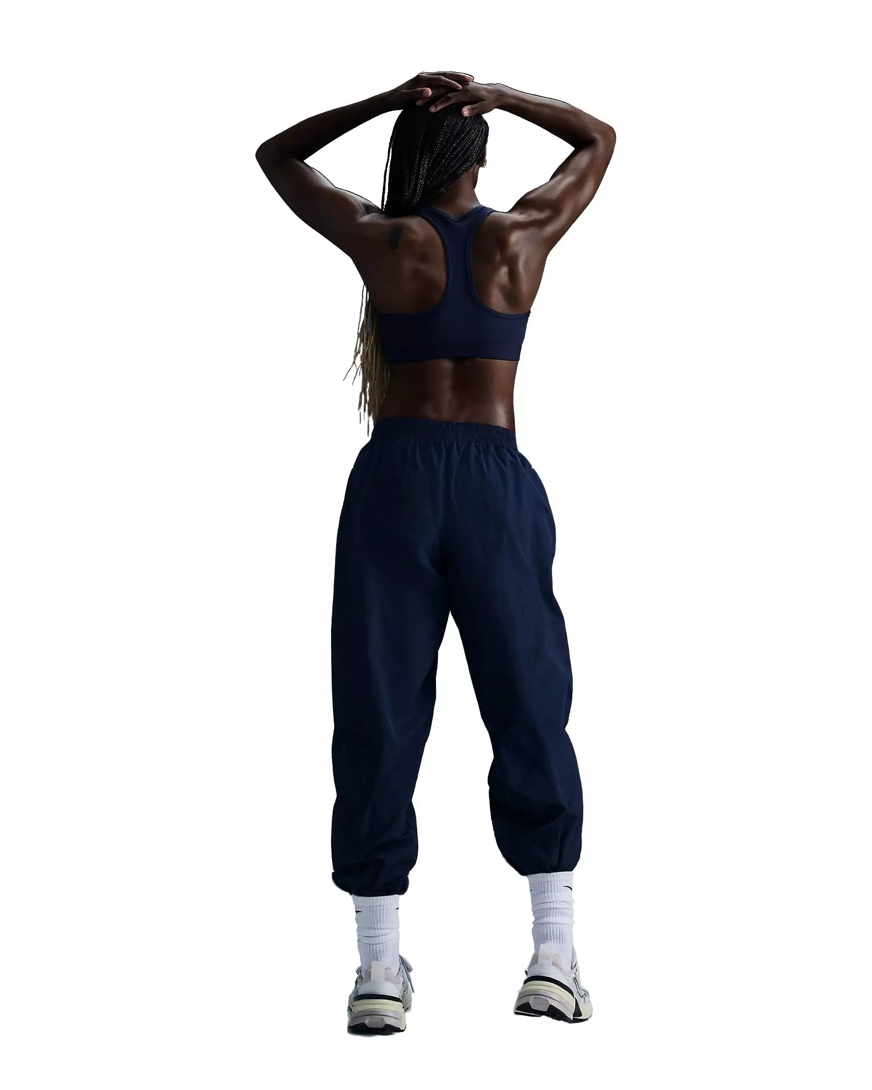Nike Women's Sportswear Essential Mid-Rise Oversized Woven Joggers - BLUE