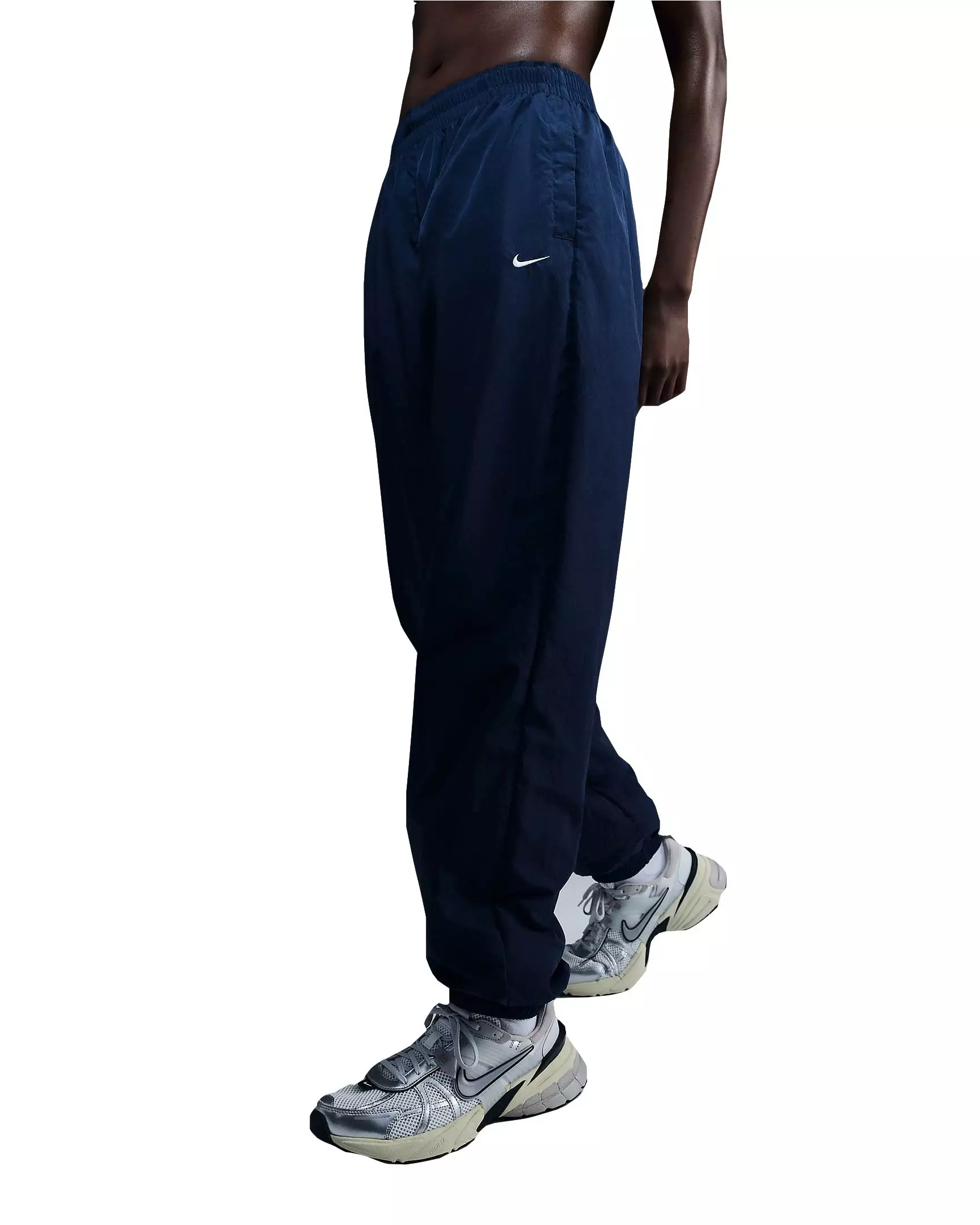 Nike Women's Sportswear Essential Mid-Rise Oversized Woven Joggers - BLUE