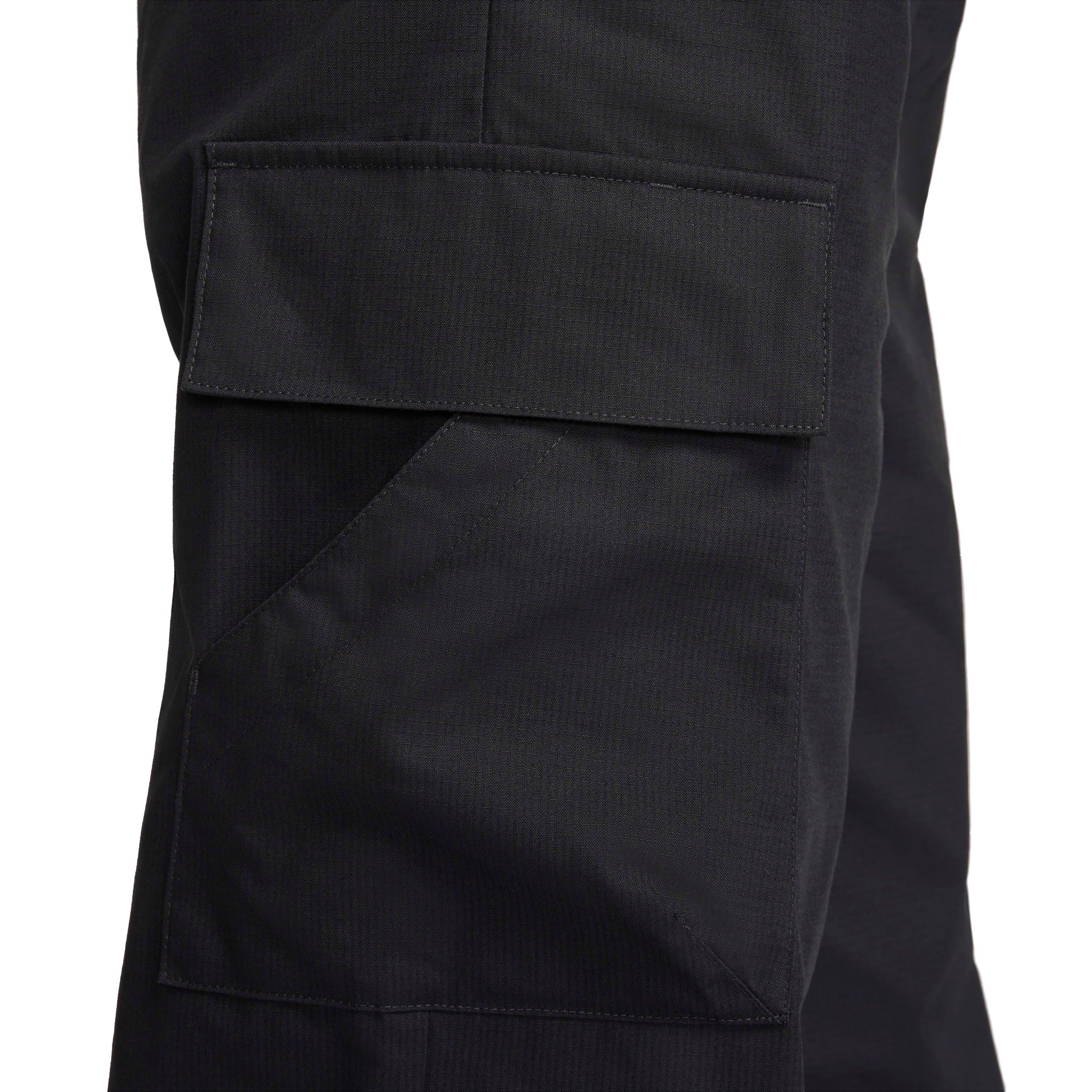 Nike Women's Sportswear Essential Woven Mid-Rise Stardard Cargo Pants - BLACK Thumbnail View 5