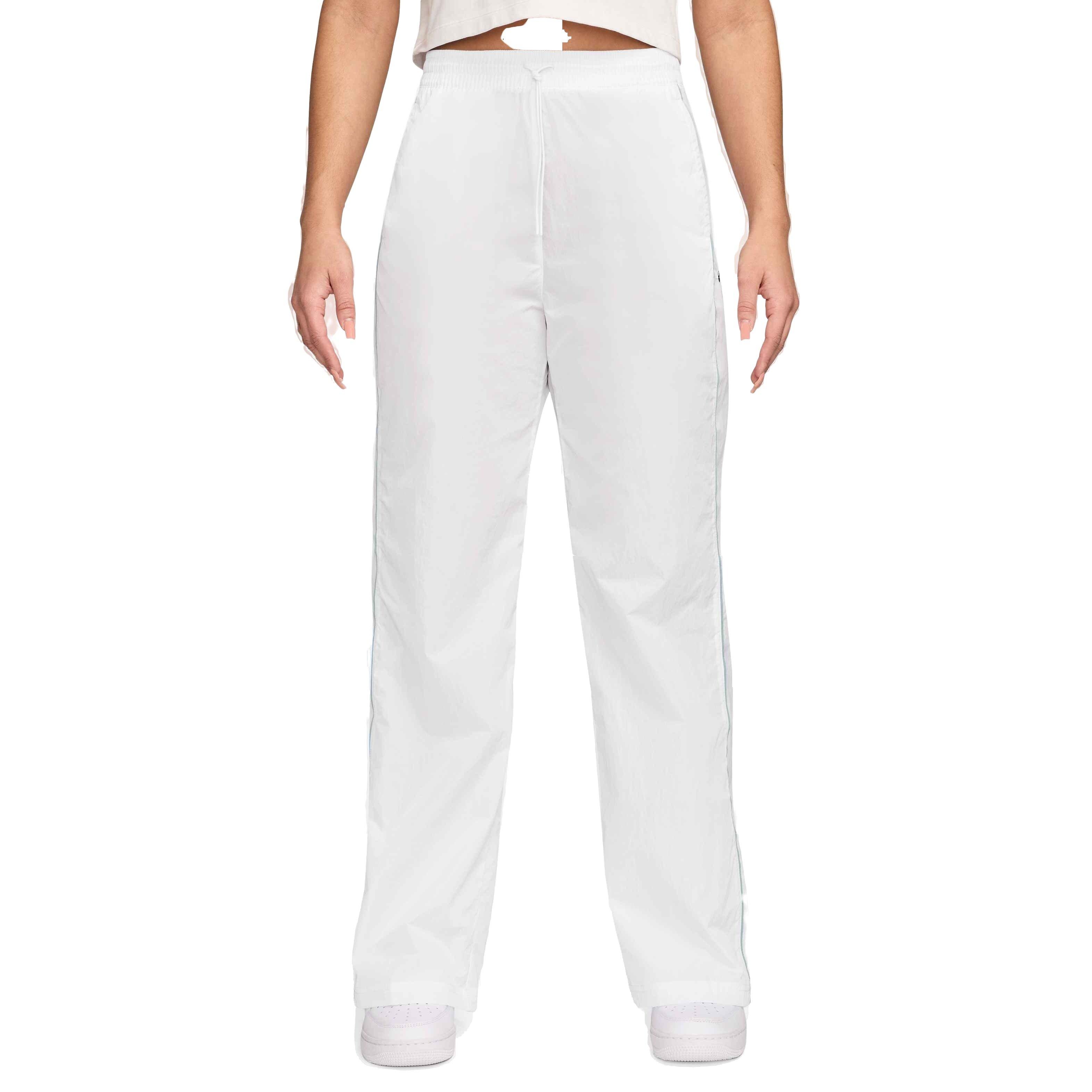 Nike Women's Windrunner High-Waisted Woven Open-Hem Pants - WHITE Thumbnail View 1