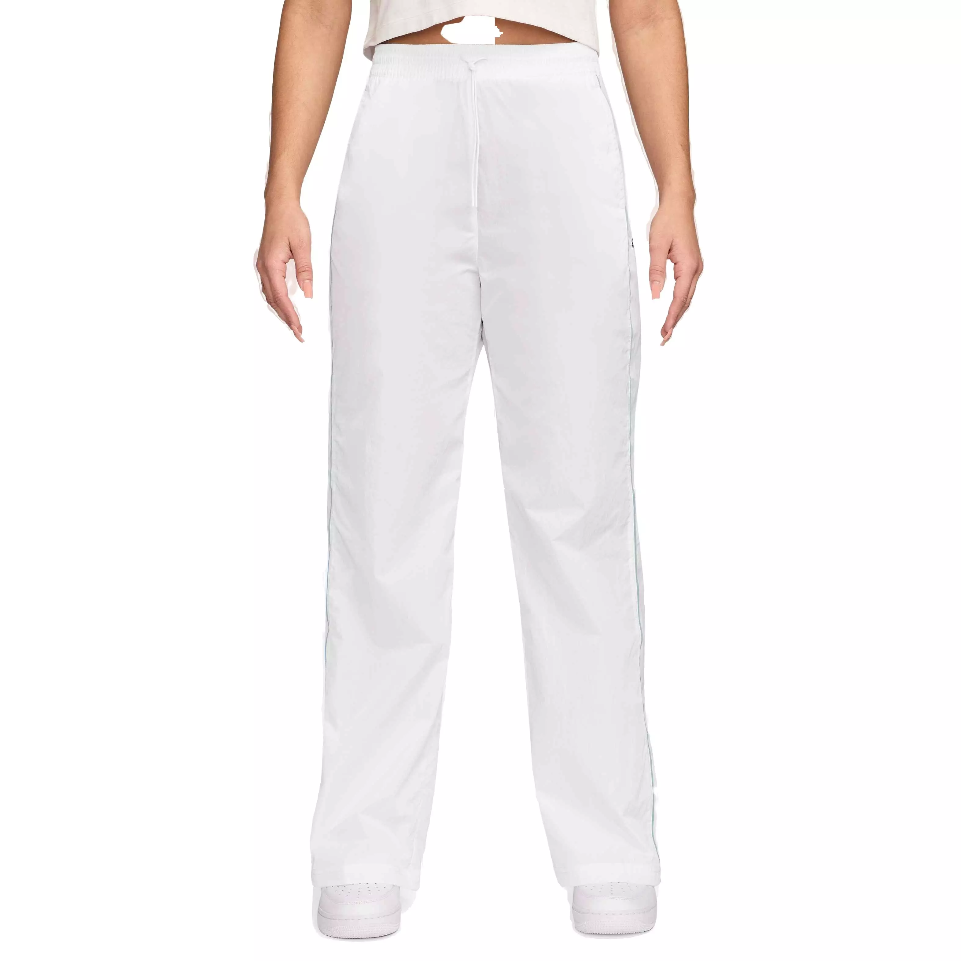 Nike Women's Windrunner High-Waisted Woven Open-Hem Pants - WHITE