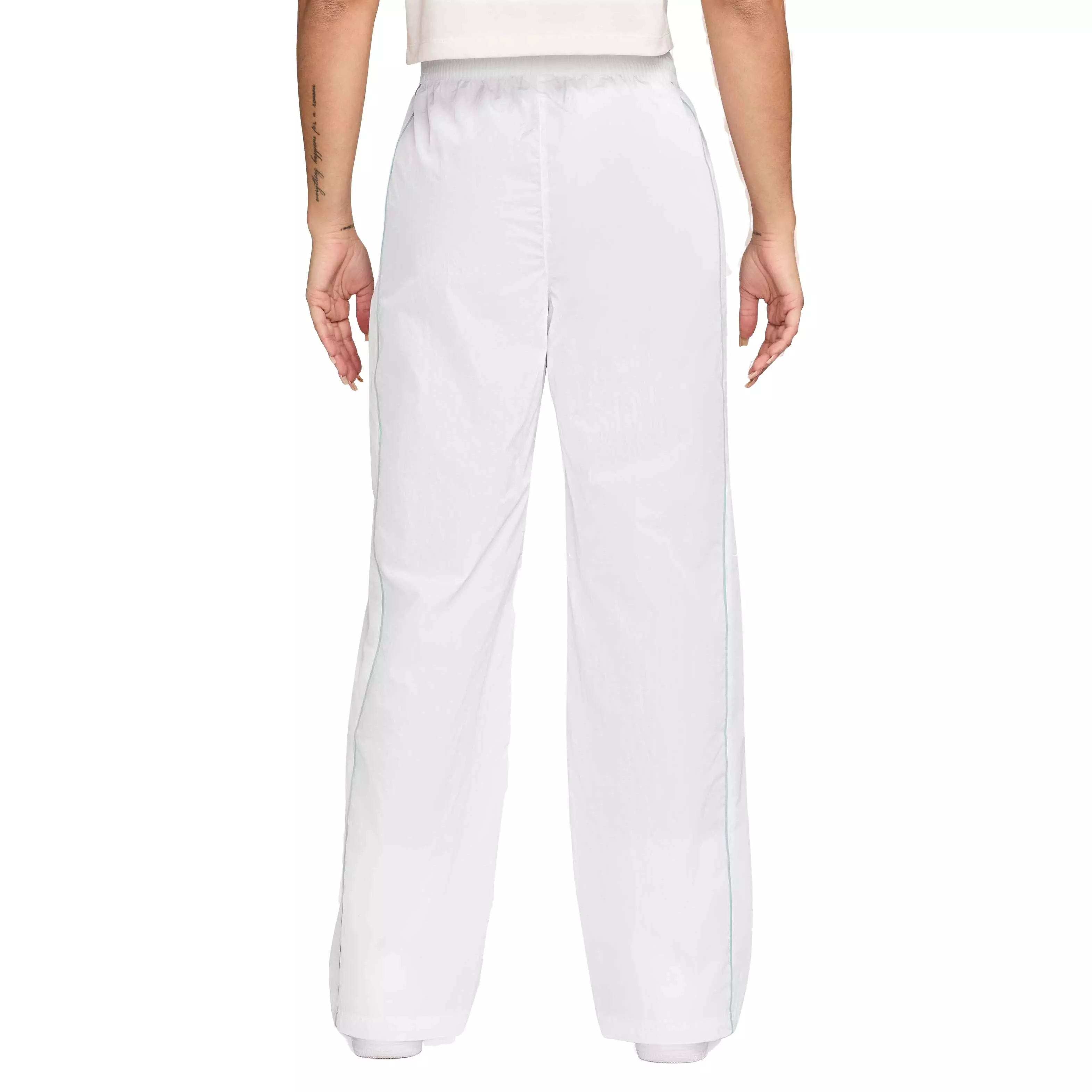 Nike Women's Windrunner High-Waisted Woven Open-Hem Pants - WHITE