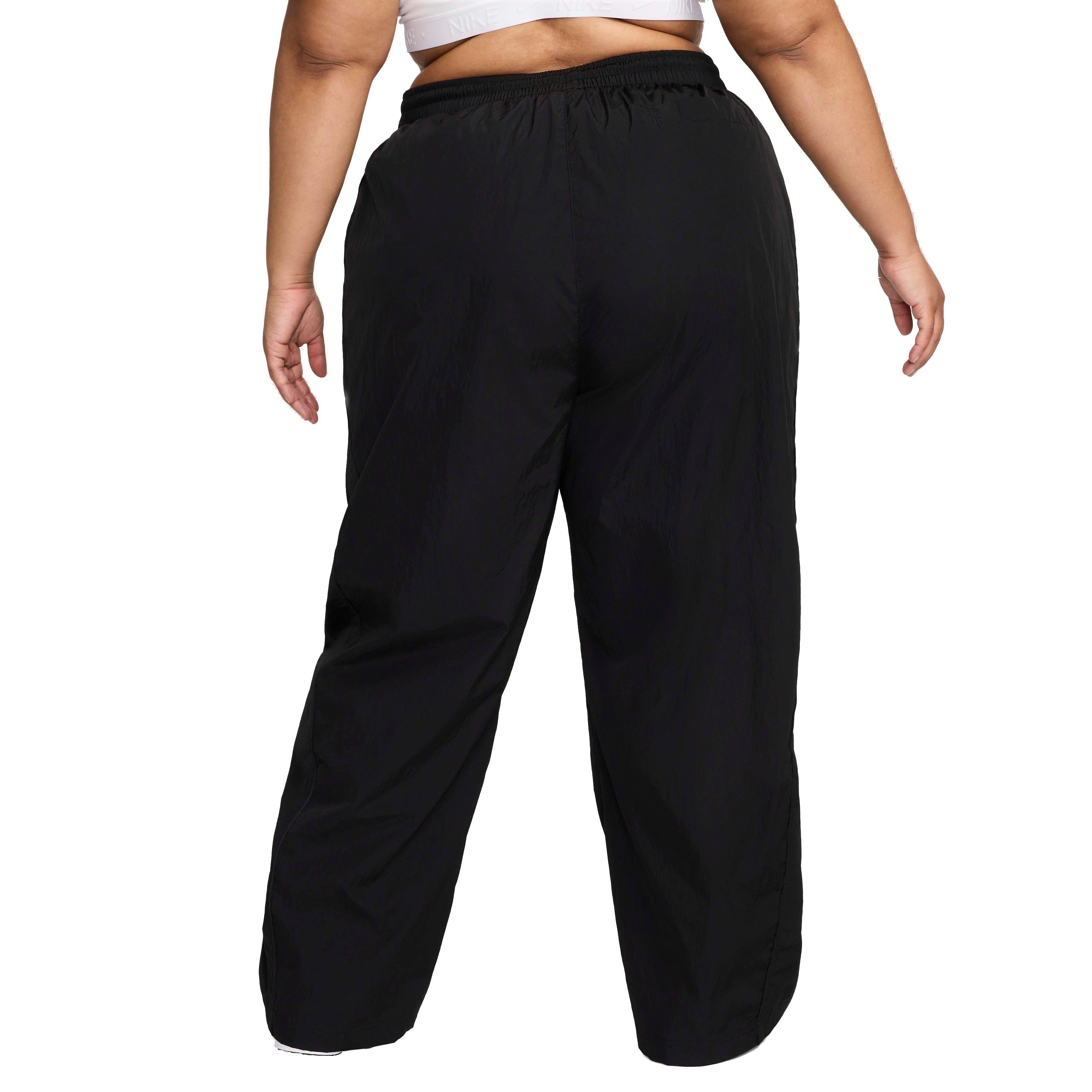 Nike Women's Windrunner High-Waisted Open-Hem Woven Pants - BLACK Thumbnail View 2