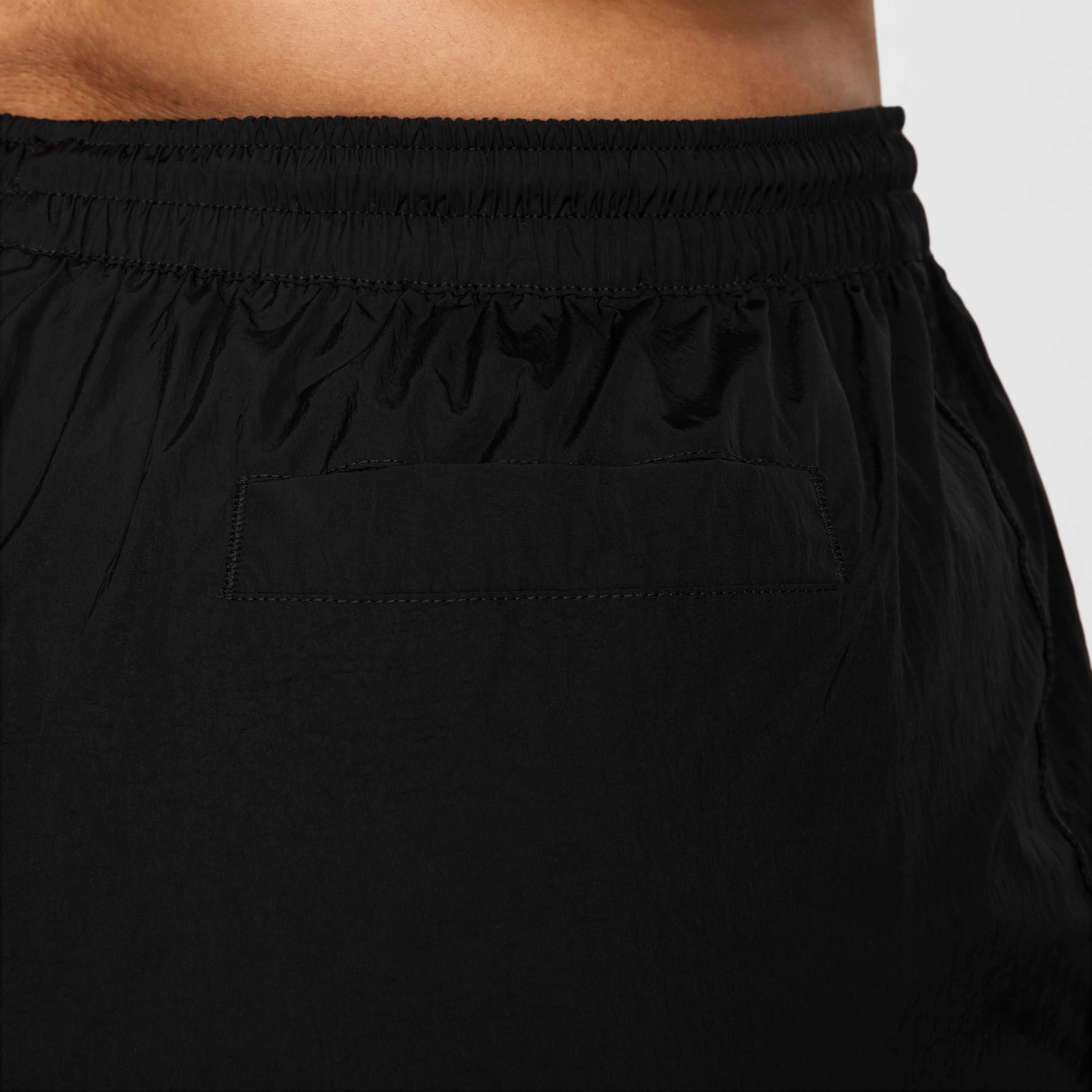 Nike Women's Windrunner High-Waisted Open-Hem Woven Pants - BLACK Thumbnail View 4