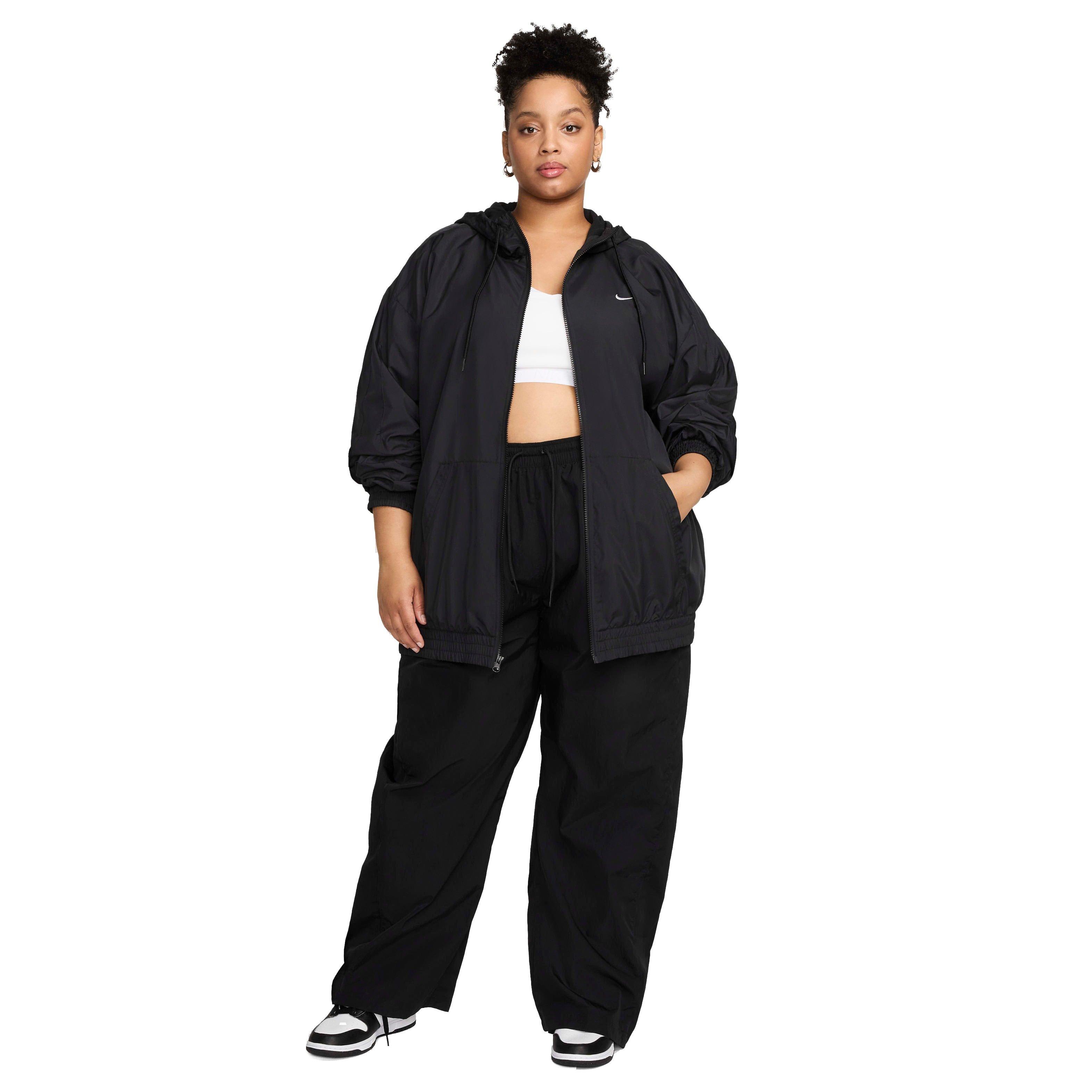 Nike Women's Windrunner High-Waisted Open-Hem Woven Pants - BLACK Thumbnail View 5