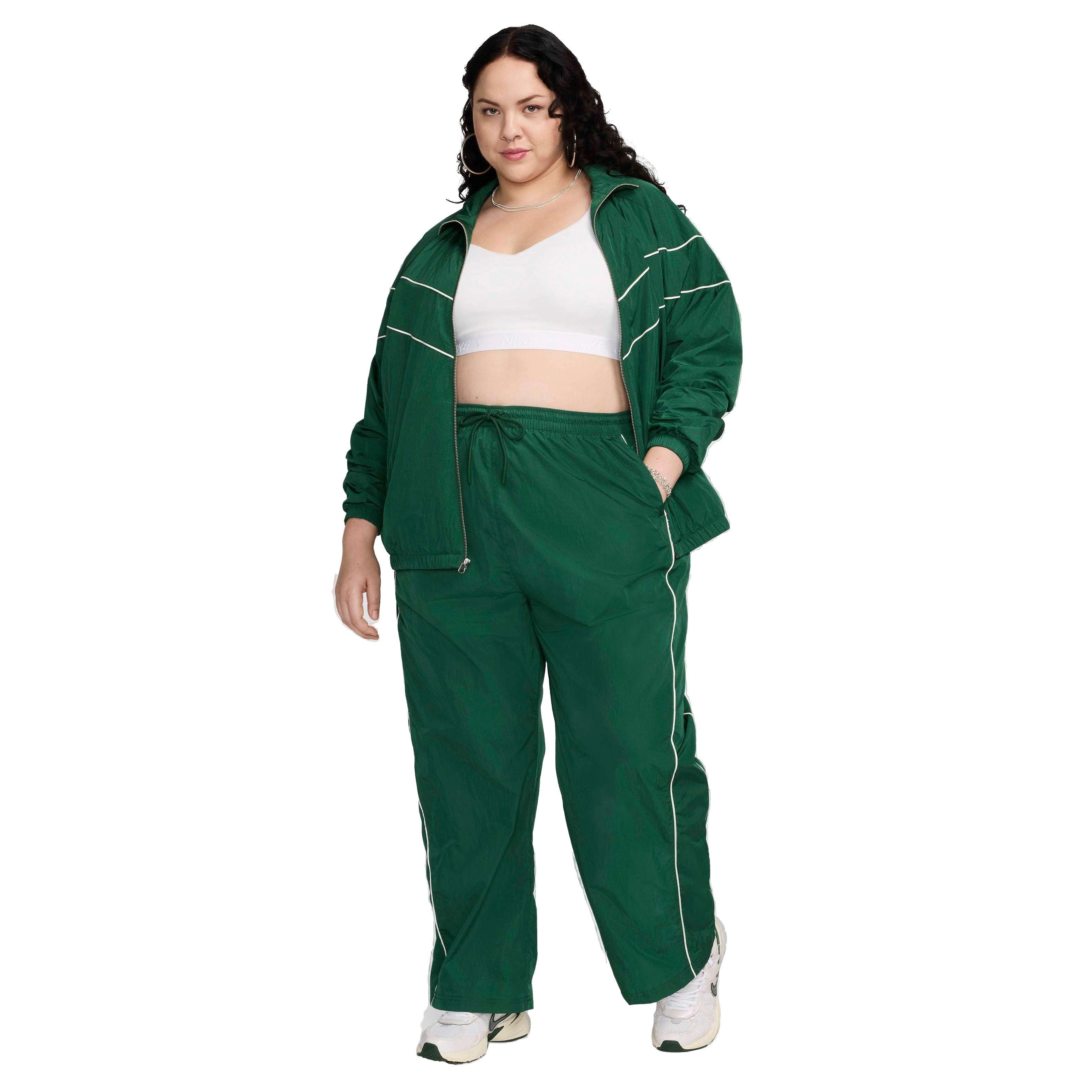 Nike Women's Windrunner High-Waisted Open-Hem Woven Pants - GREEN Thumbnail View 5