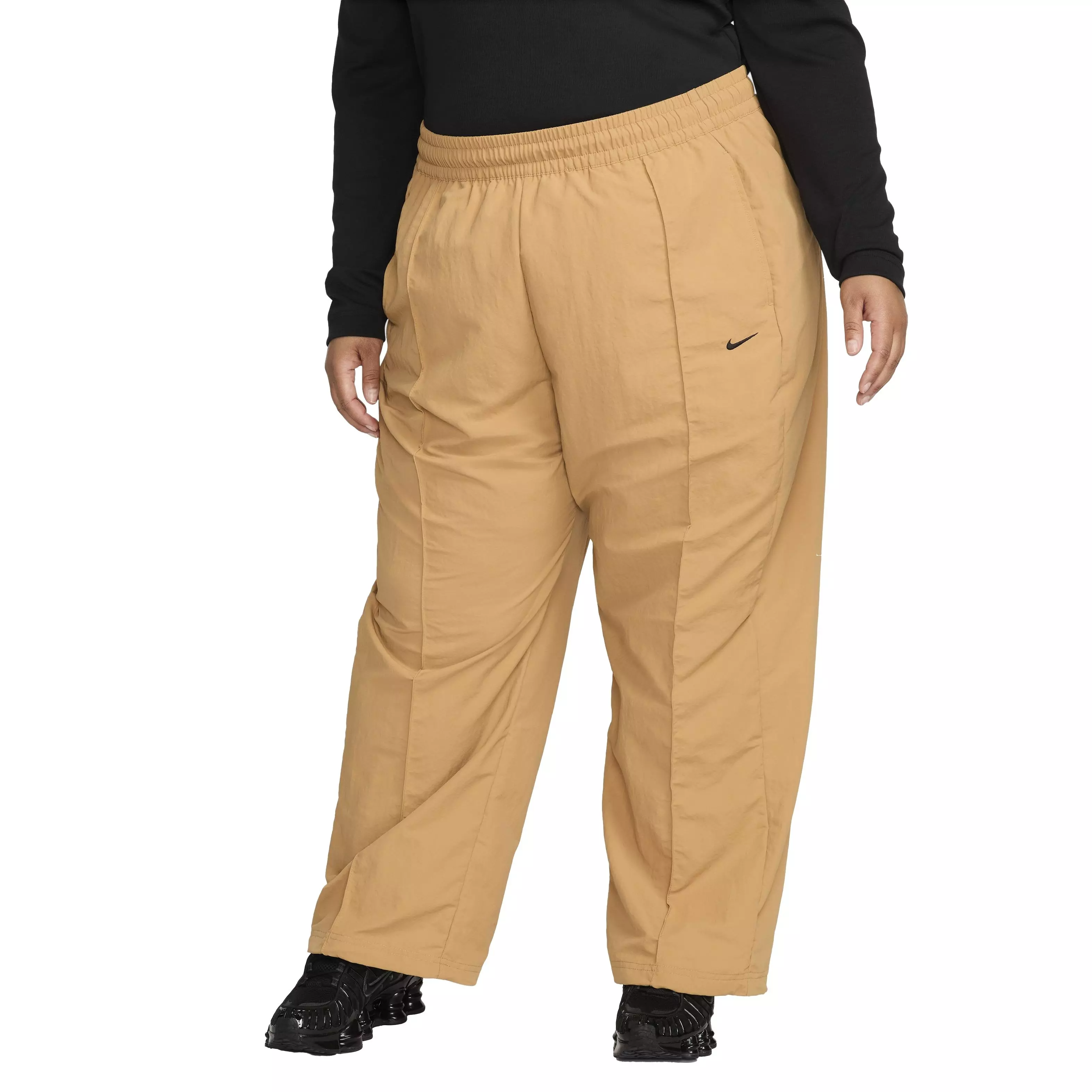 Nike Women's Sportswear Everything Wovens Mid-Rise Open-Hem Pants - Brown - BROWN