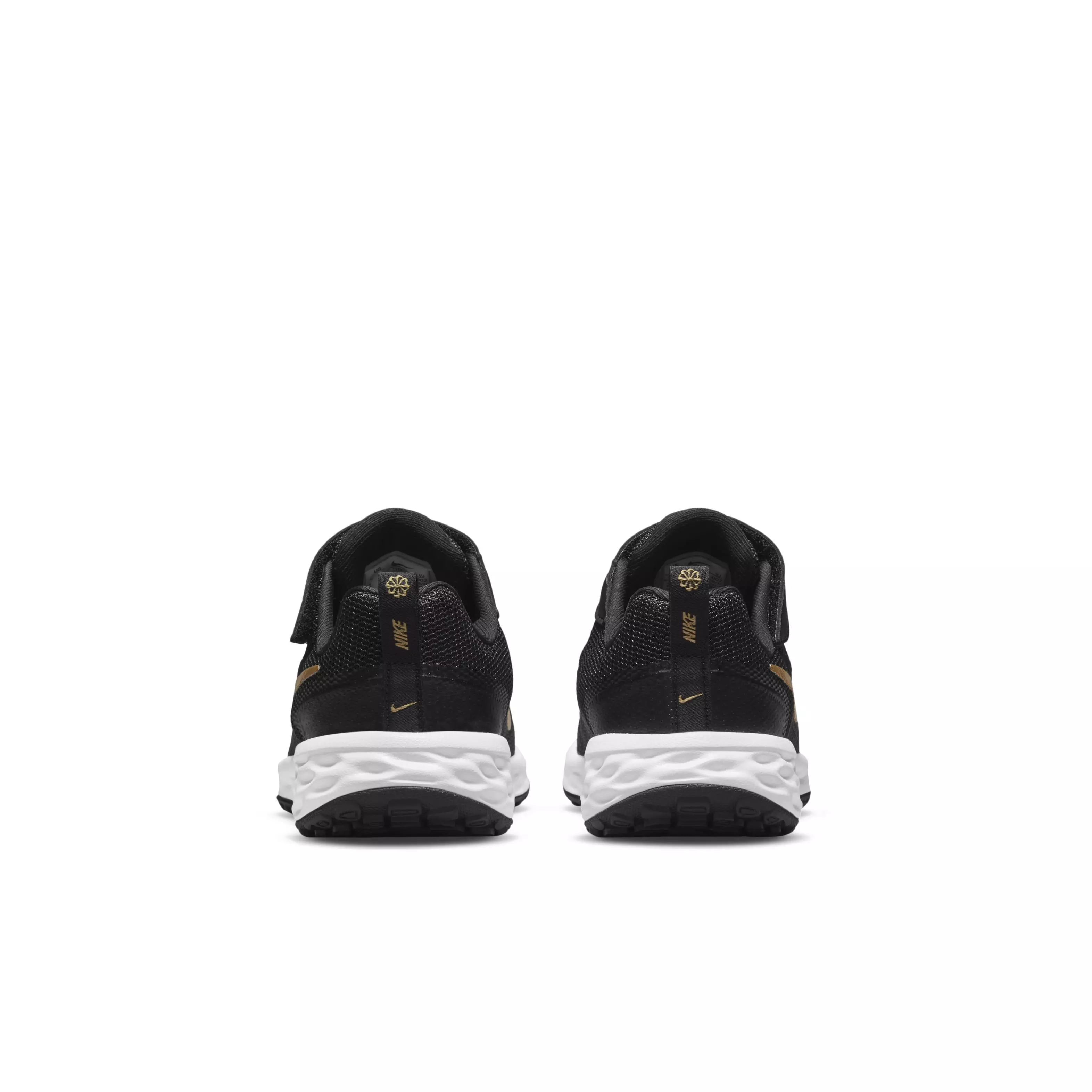 Nike Revolution 6 "Black/White/Metallic Gold" Preschool Boys' Running Shoe - BLACK