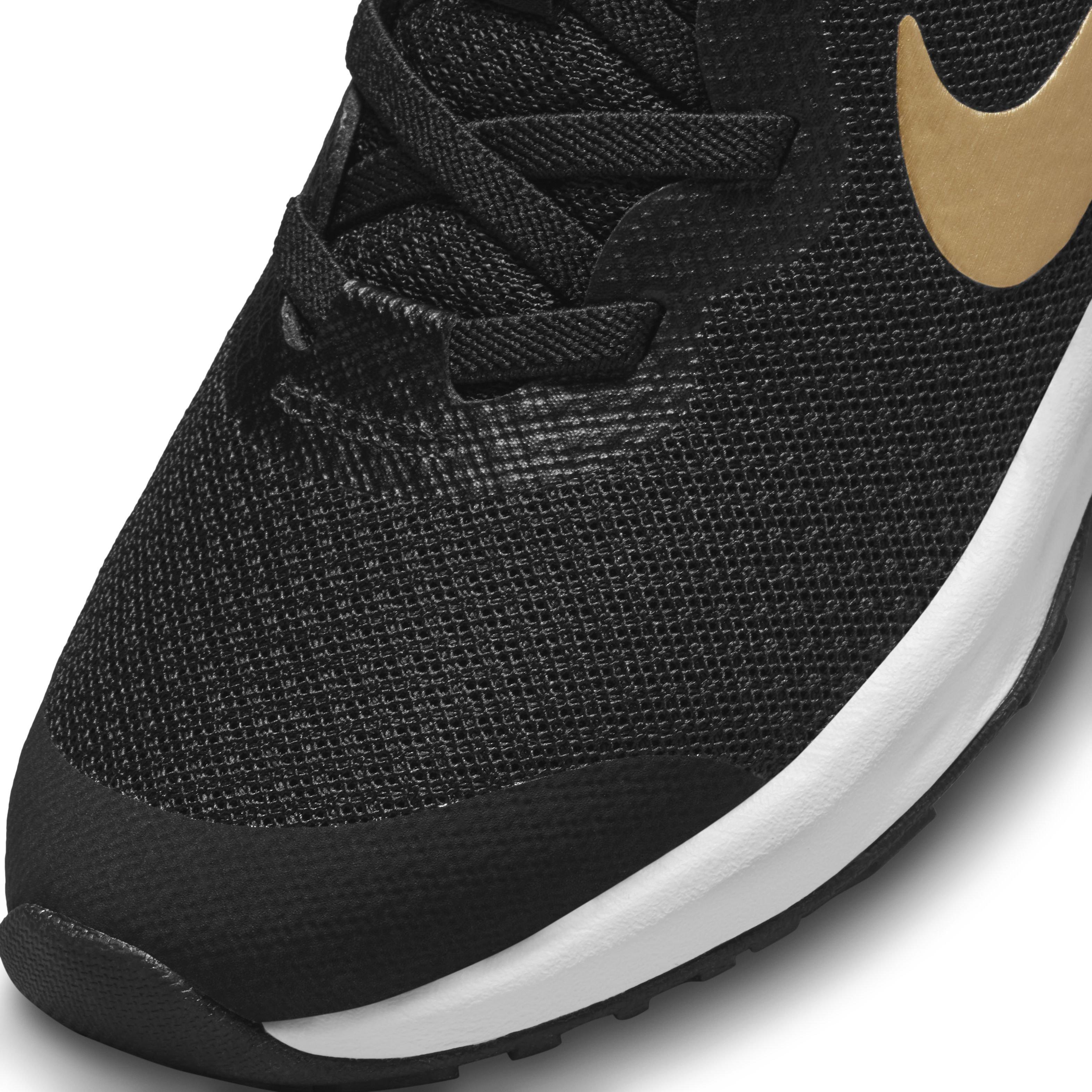 Nike Revolution 6 "Black/White/Metallic Gold" Preschool Boys' Running Shoe - BLACK Thumbnail View 7