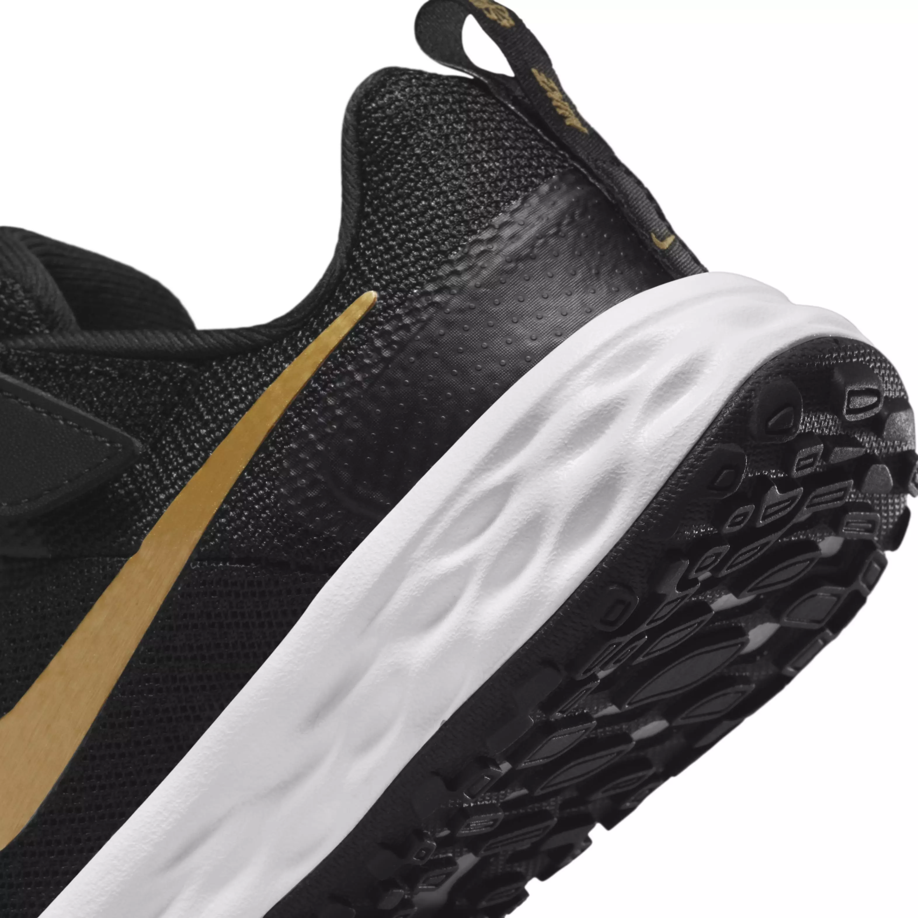 Nike Revolution 6 "Black/White/Metallic Gold" Preschool Boys' Running Shoe - BLACK